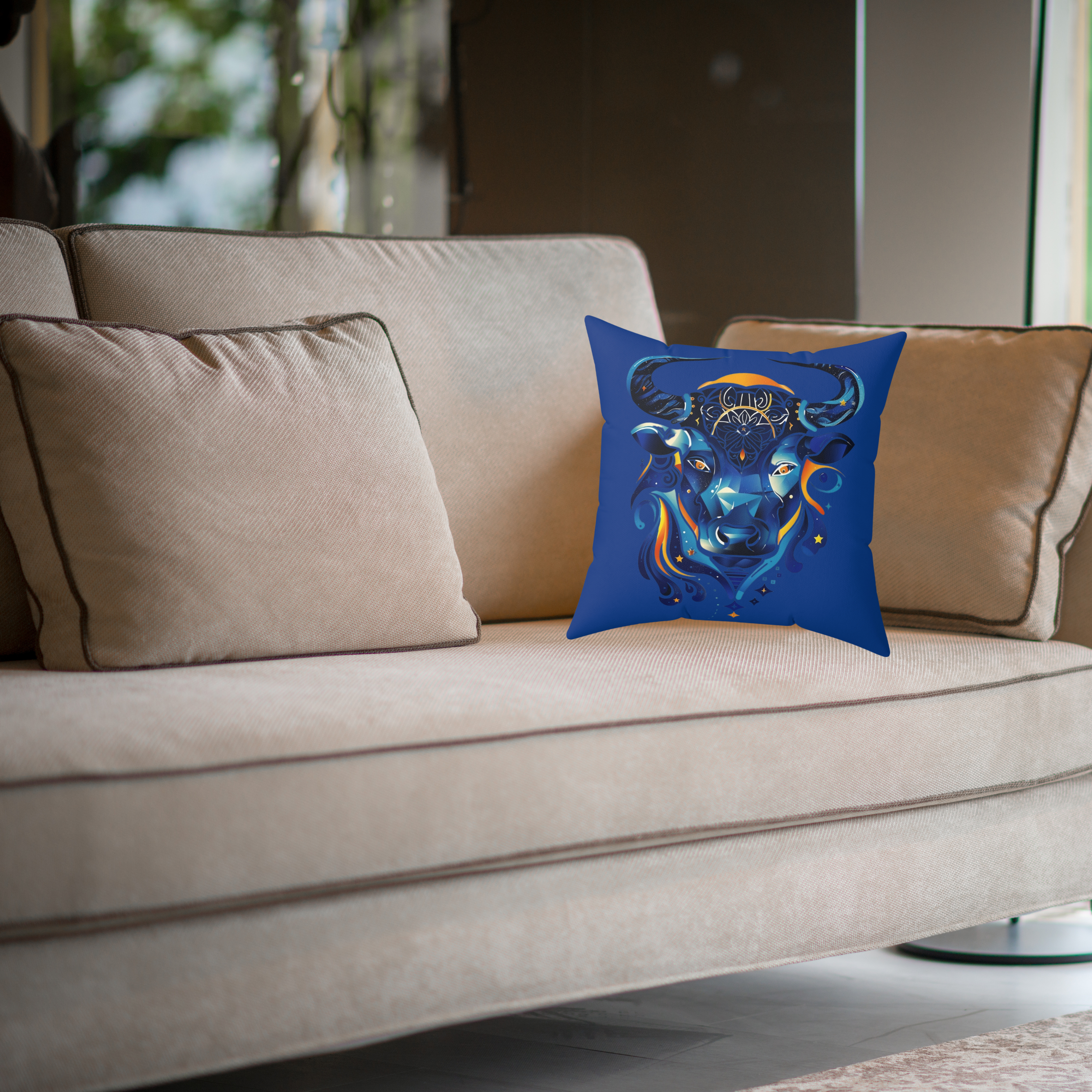 Taurus the Bull Square Pillow
