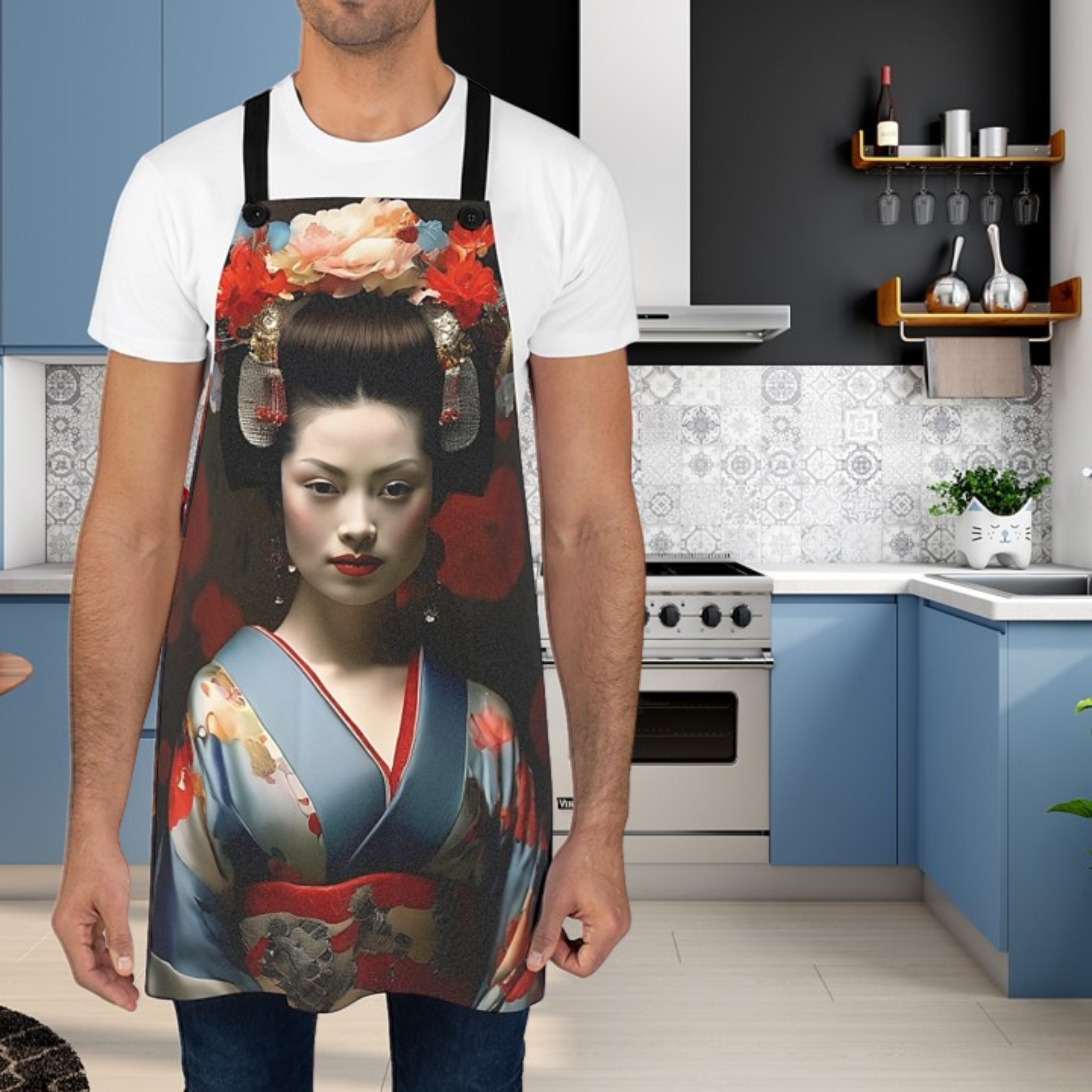 Beautiful Japanese Geisha Portrait Apron (AOP) Beautiful Japanese Geisha Portrait Apron (AOP)