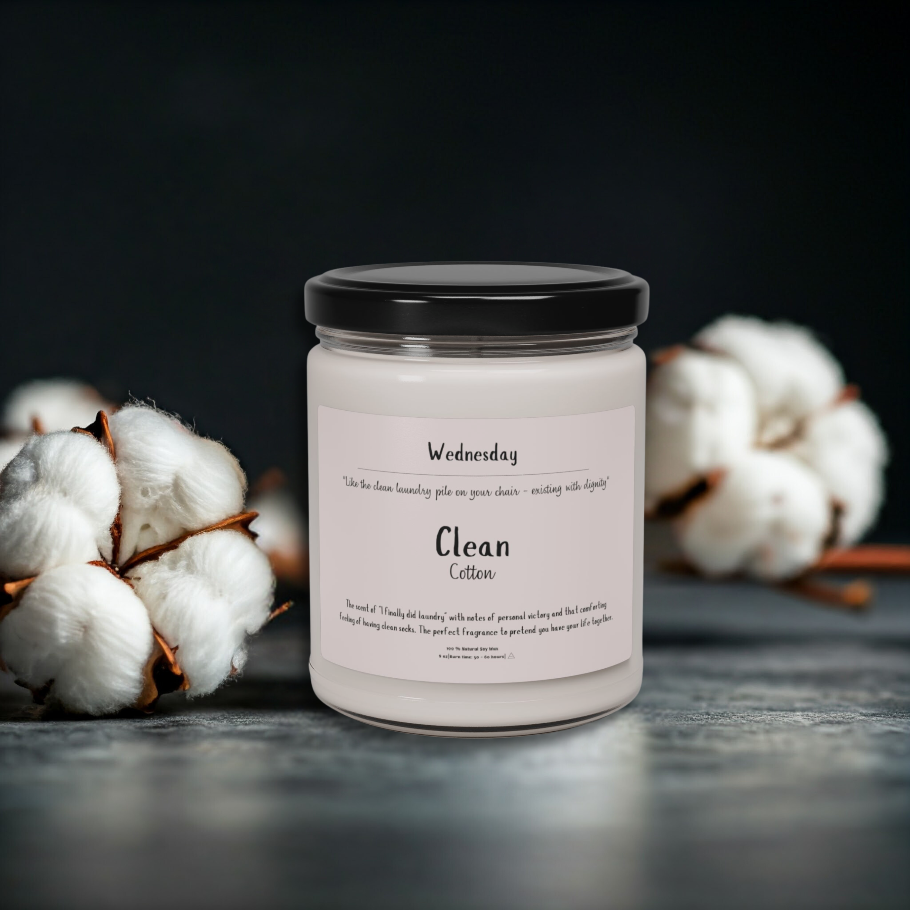 Clean Cotton Scented Soy Candle | Wednesday Vibes | Daily Reminder Collection 