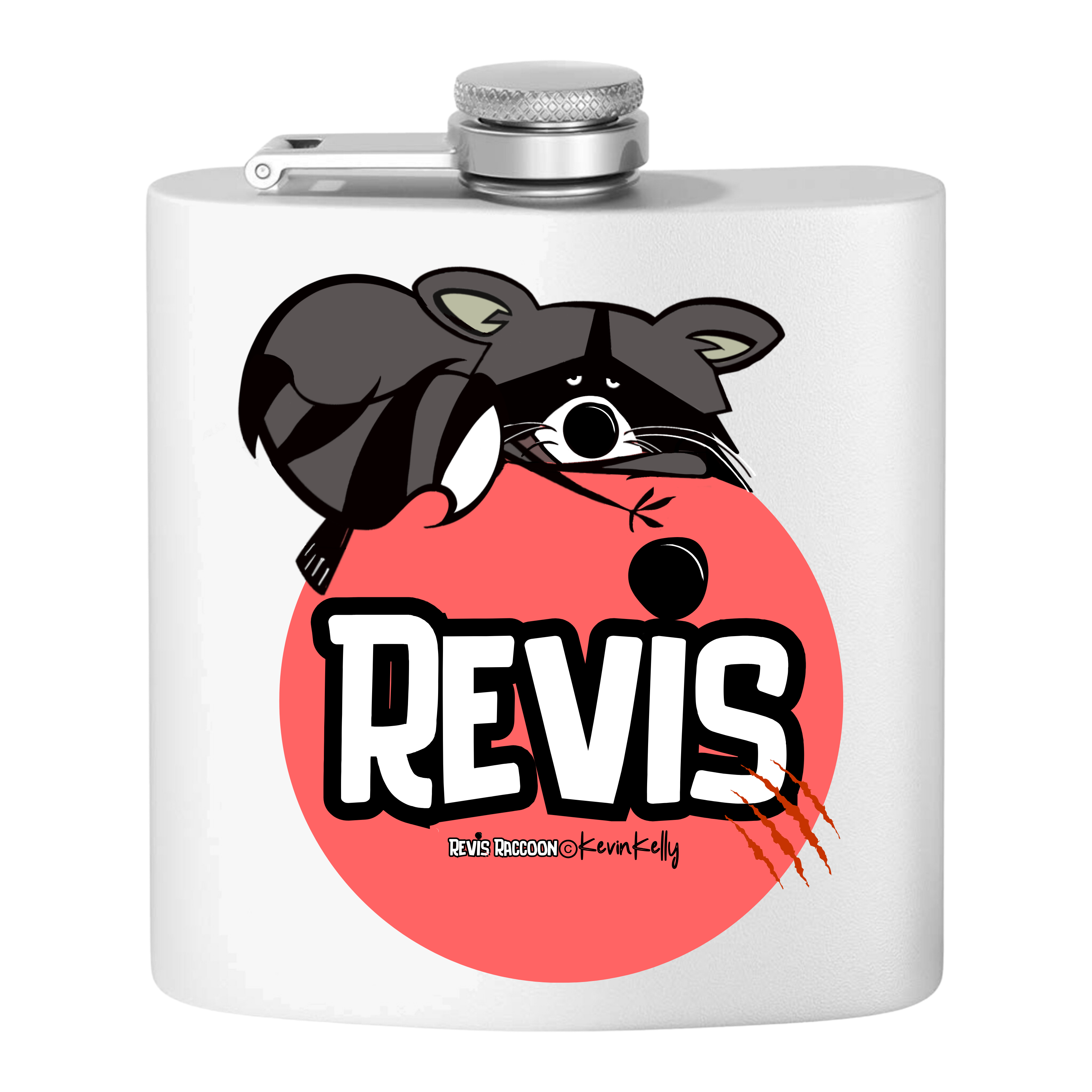 Revis Raccoon© Steel Flask, 6oz product thumbnail image
