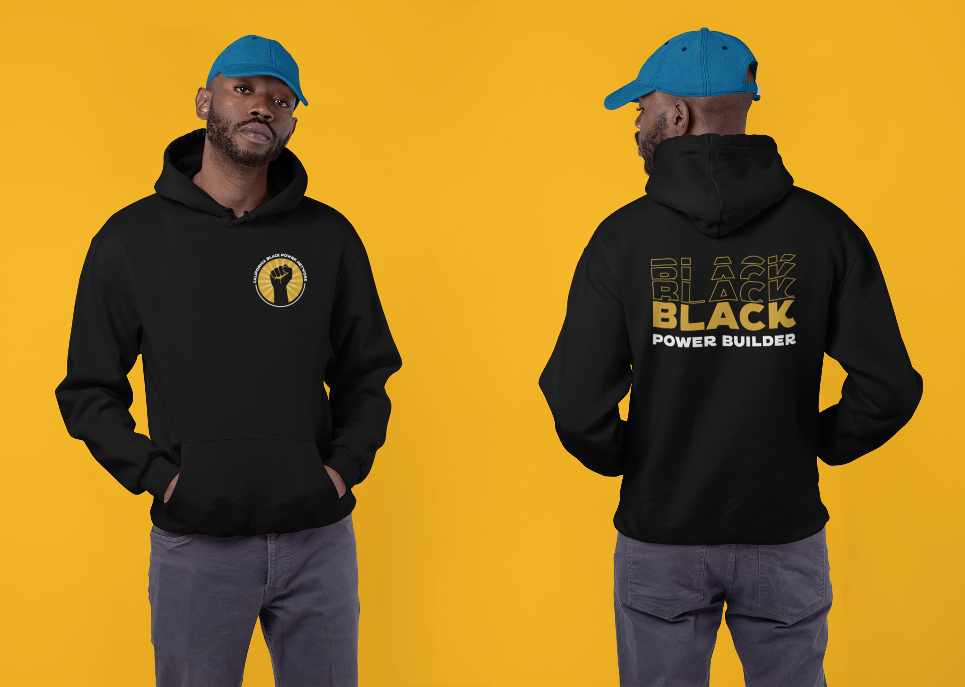  Black Power Builder Hoodie: S-2XL