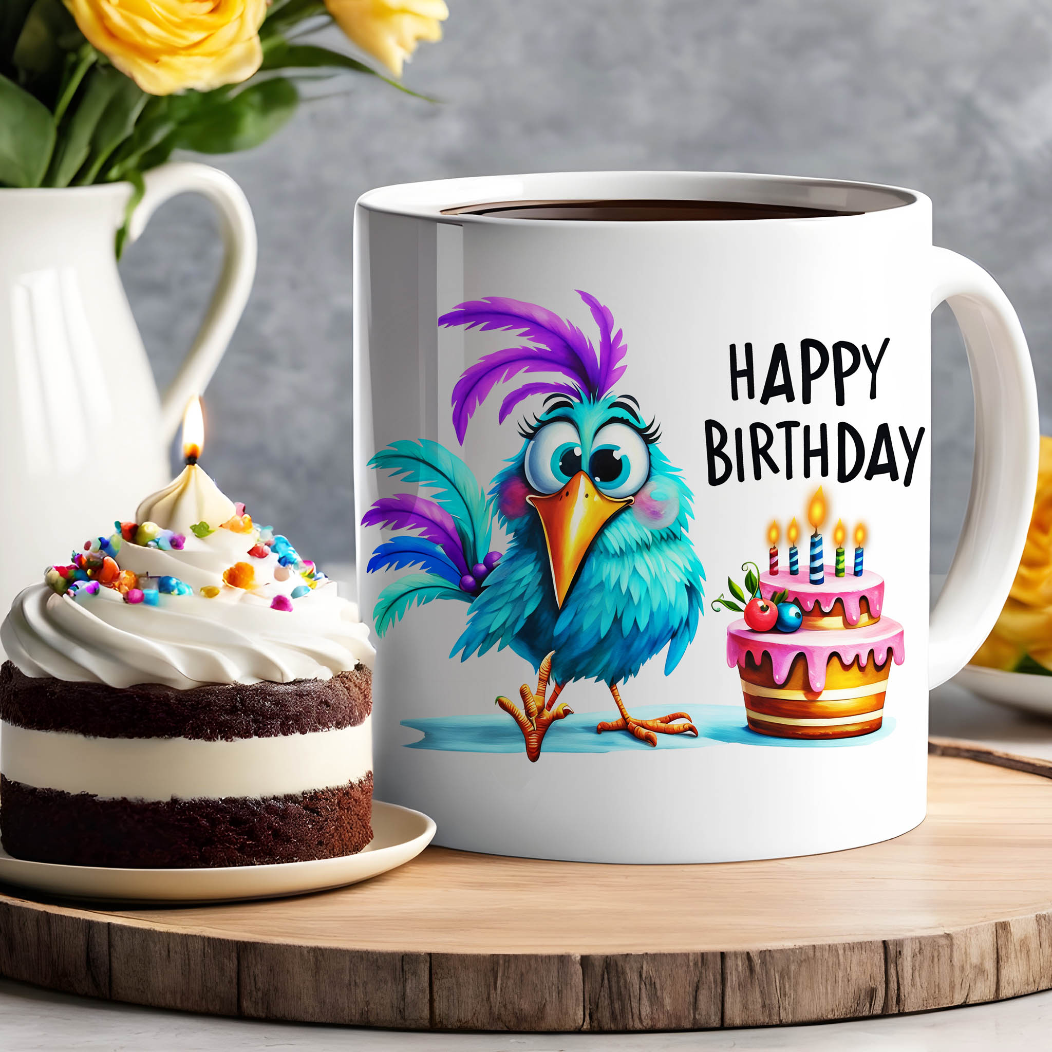 Cute "Happy Birthday" Bird American Sign Language ASL ILY I Love You Ceramic Mug, (11oz, 15oz) product thumbnail image Cute "Happy Birthday" Bird American Sign Language ASL ILY I Love You Ceramic Mug, (11oz, 15oz) product thumbnail image