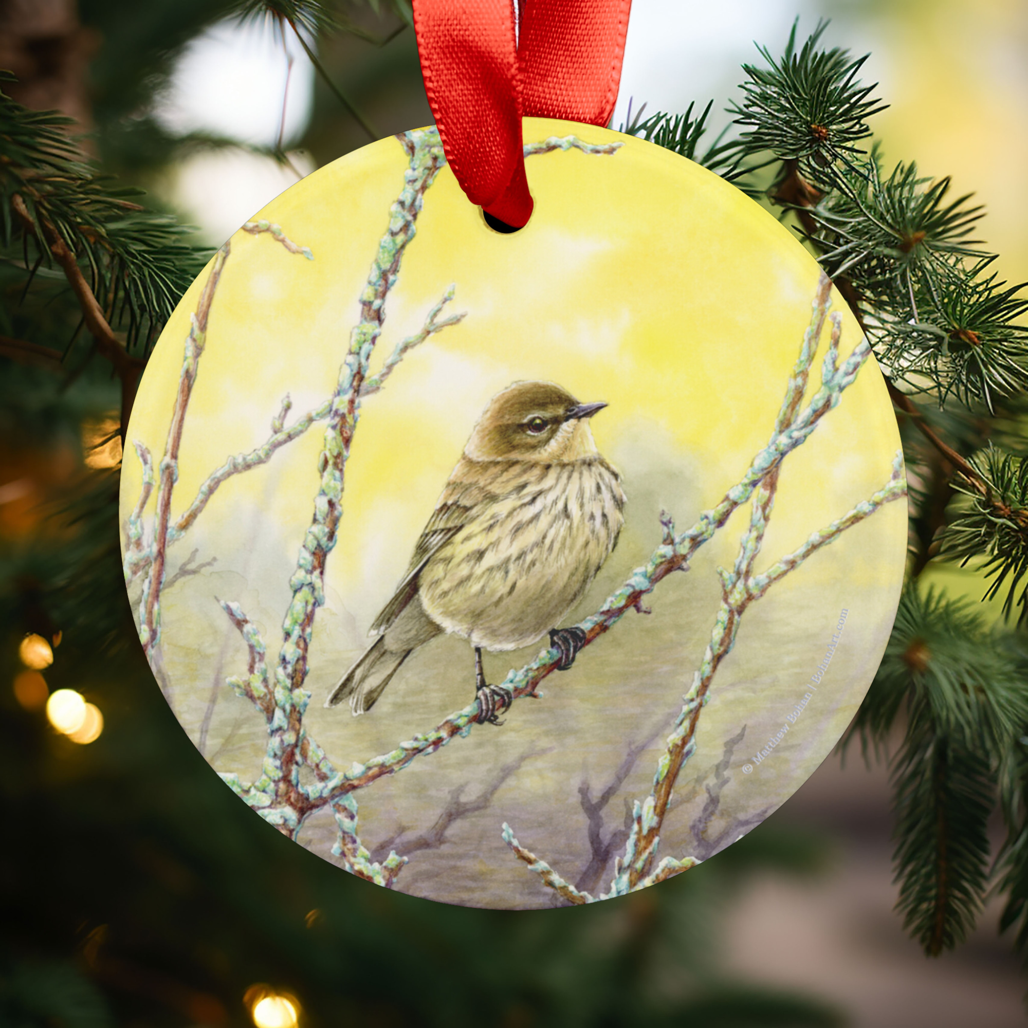 Fall Female Yellow-rumped Warbler Christmas Ornament - Birder Tree Ornament, Nature Gift for Bird Lovers product thumbnail image Fall Female Yellow-rumped Warbler Christmas Ornament - Birder Tree Ornament, Nature Gift for Bird Lovers product thumbnail image
