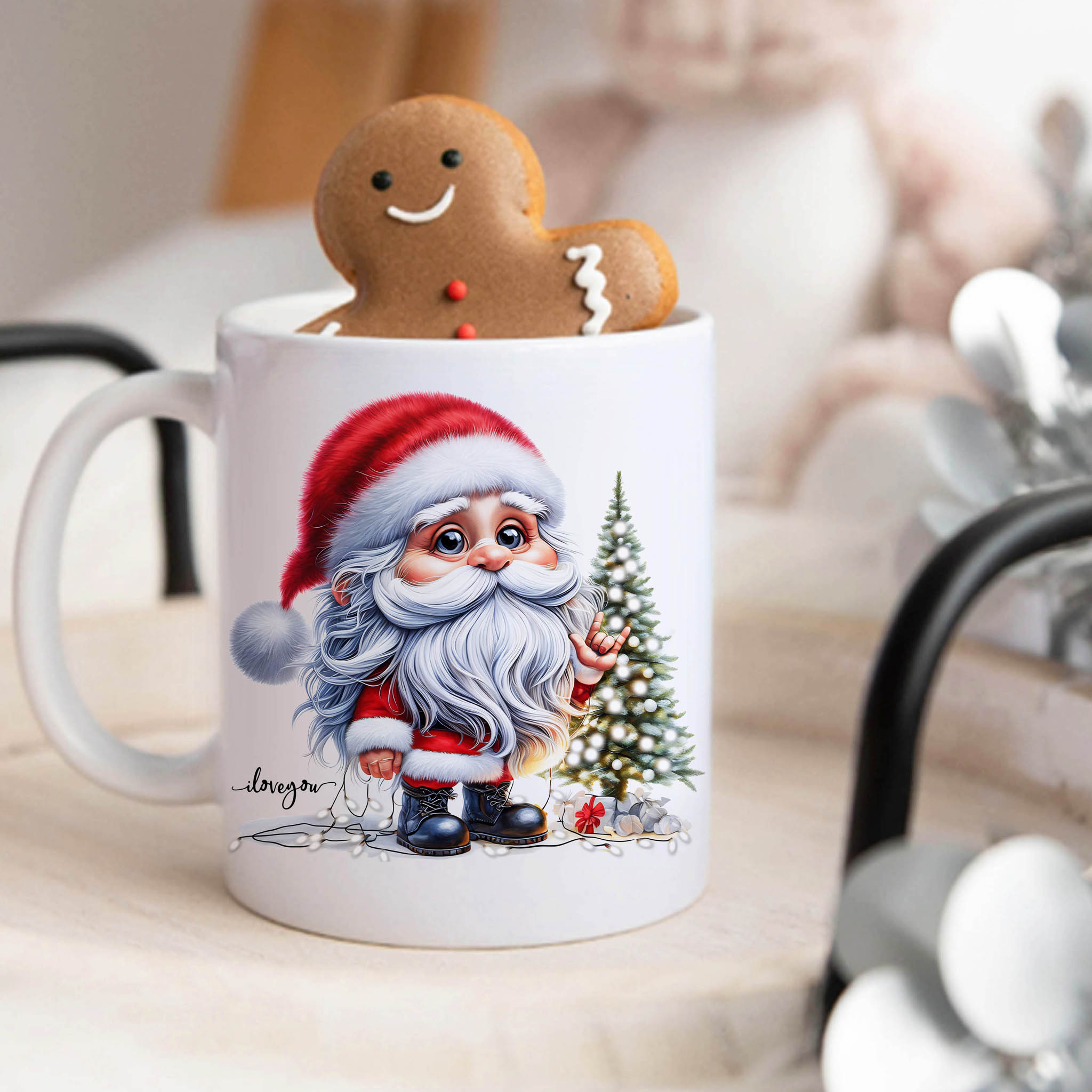 Christmas Watercolor Clipart Santa Claus ILY ASL American Sign Language I Love You Ceramic Mug, (11oz, 15oz) Christmas Watercolor Clipart Santa Claus ILY ASL American Sign Language I Love You Ceramic Mug, (11oz, 15oz)