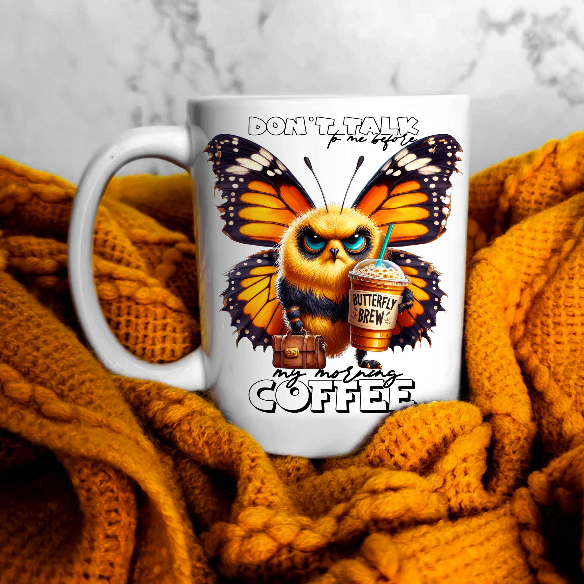 Grumpy Watercolor Butterfly Coffee Ceramic Mug, (11oz, 15oz) product thumbnail image Grumpy Watercolor Butterfly Coffee Ceramic Mug, (11oz, 15oz) product thumbnail image