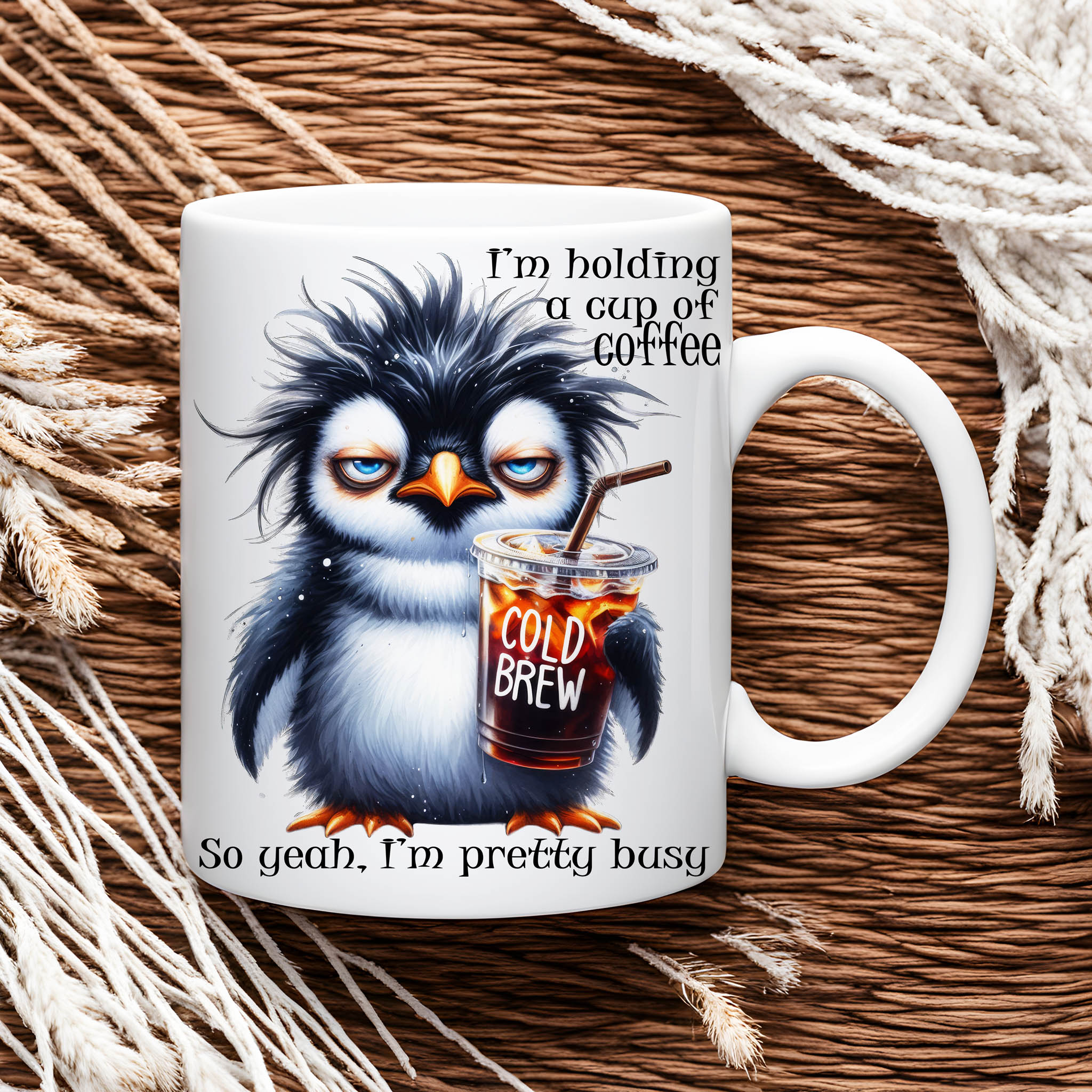Grumpy Watercolor Penguin Coffee Ceramic Mug, (11oz, 15oz) product thumbnail image Grumpy Watercolor Penguin Coffee Ceramic Mug, (11oz, 15oz) product thumbnail image