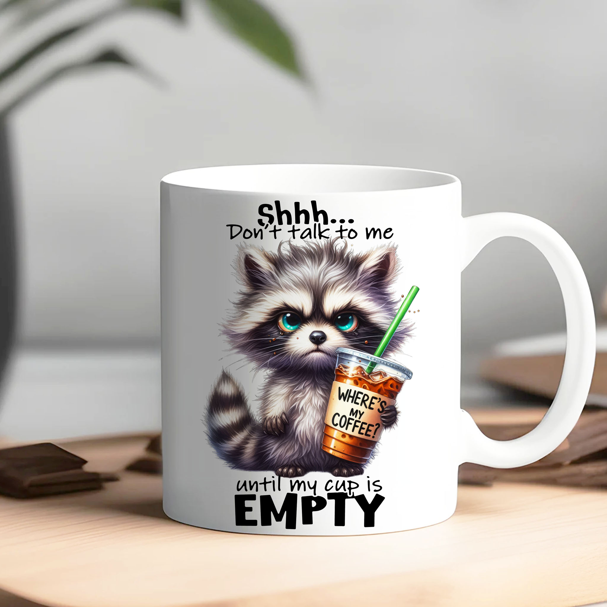 Grumpy Watercolor Raccoon Coffee Ceramic Mug, (11oz, 15oz) product thumbnail image Grumpy Watercolor Raccoon Coffee Ceramic Mug, (11oz, 15oz) product thumbnail image