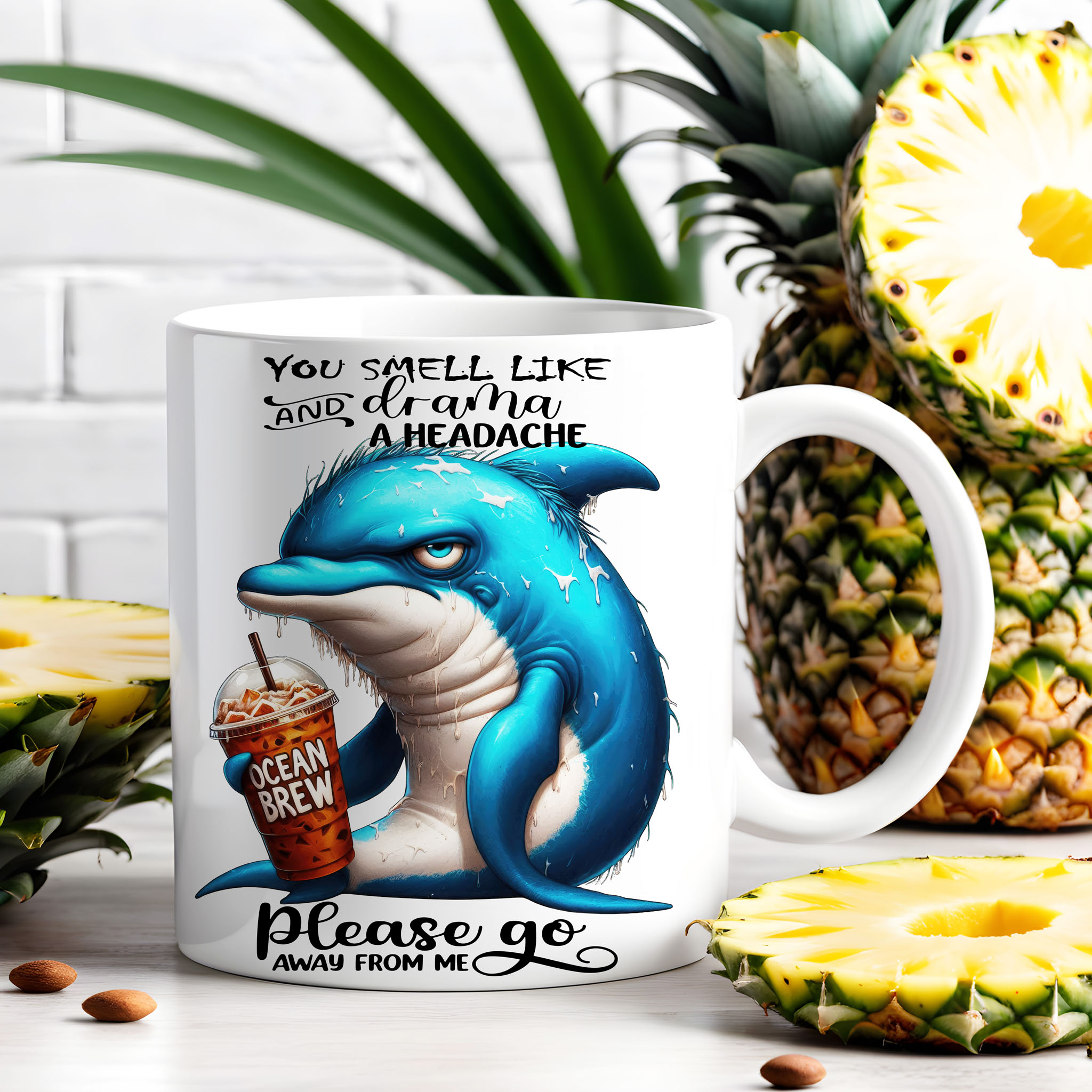 Grumpy Watercolor Dolphin Coffee Ceramic Mug, (11oz, 15oz) product thumbnail image Grumpy Watercolor Dolphin Coffee Ceramic Mug, (11oz, 15oz) product thumbnail image