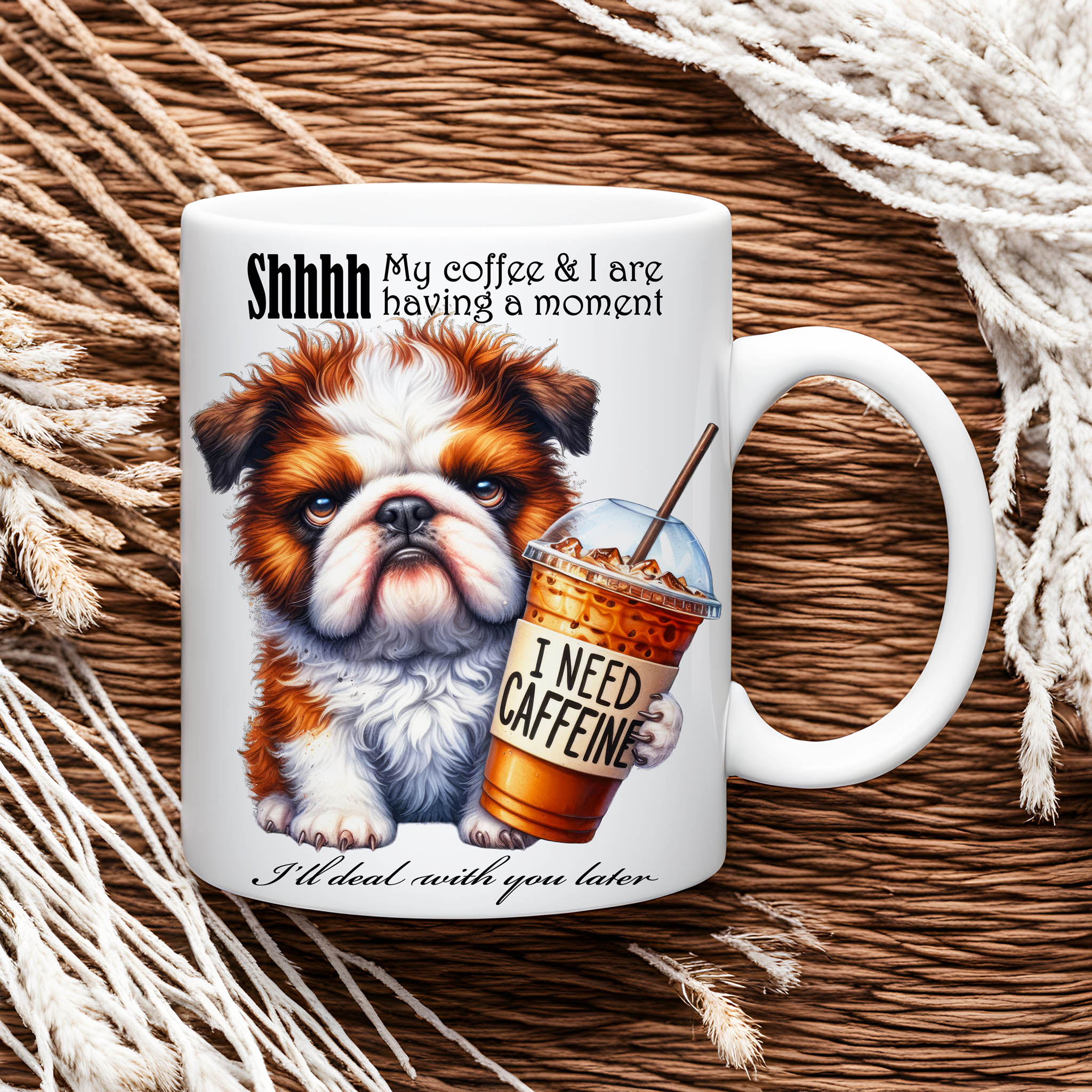 Grumpy Watercolor English Bulldog Coffee Ceramic Mug, (11oz, 15oz) product thumbnail image Grumpy Watercolor English Bulldog Coffee Ceramic Mug, (11oz, 15oz) product thumbnail image