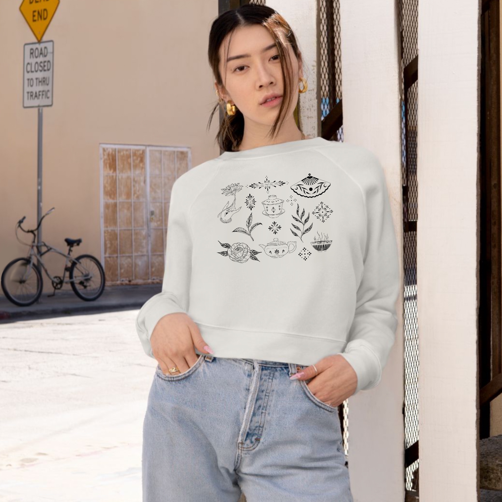 Tea Time Cropped Fleece Pullover product thumbnail image Tea Time Cropped Fleece Pullover product thumbnail image