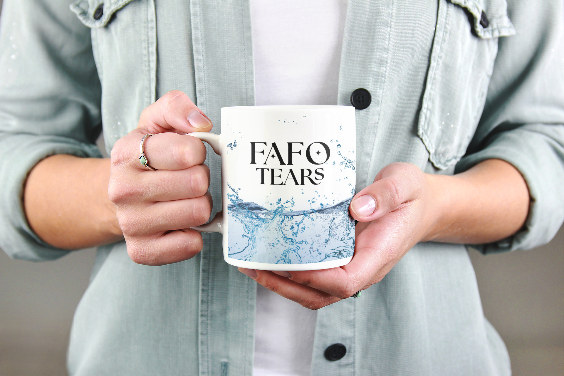 FAFO Tears Mug | Funny 11oz Coffee Mug with Viral Humor & Water Graphic product thumbnail image FAFO Tears Mug | Funny 11oz Coffee Mug with Viral Humor & Water Graphic product thumbnail image