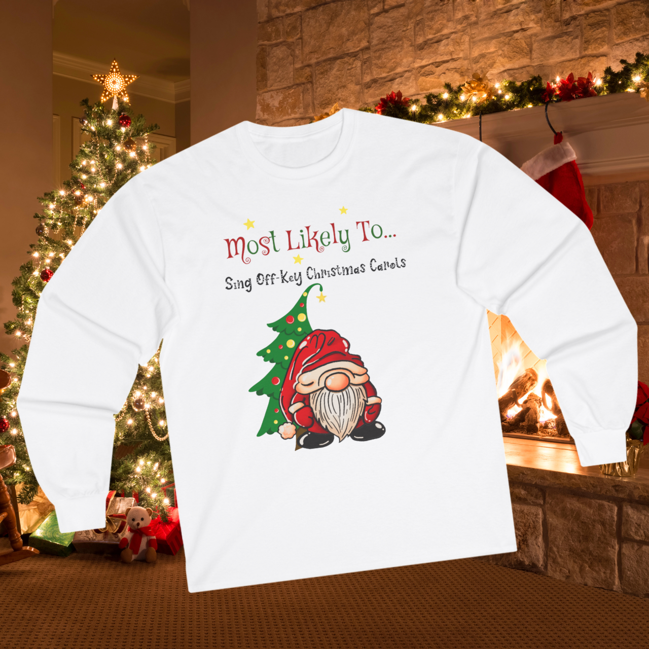 Most Likely to Sing Off-Key Christmas Carols – Ultra Cotton Long Sleeve Tee