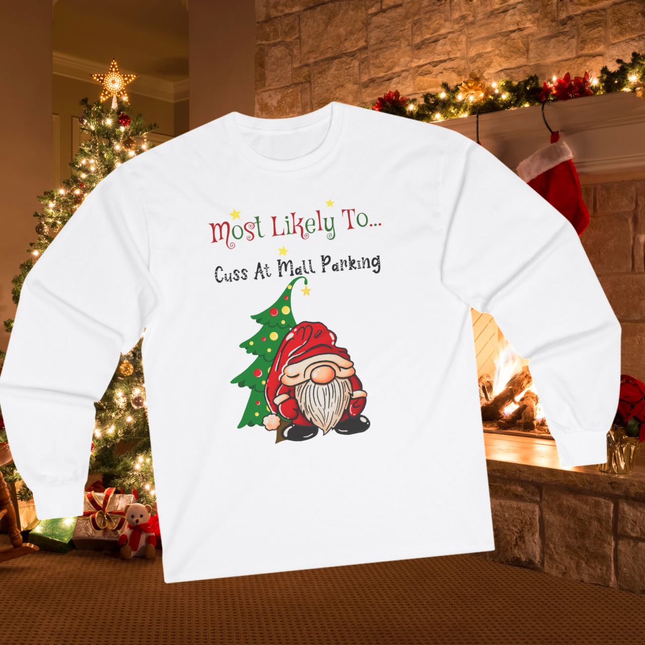 "Most Likely to Cuss at Mall Parking" – Ultra Cotton Unisex Long Sleeve Tee