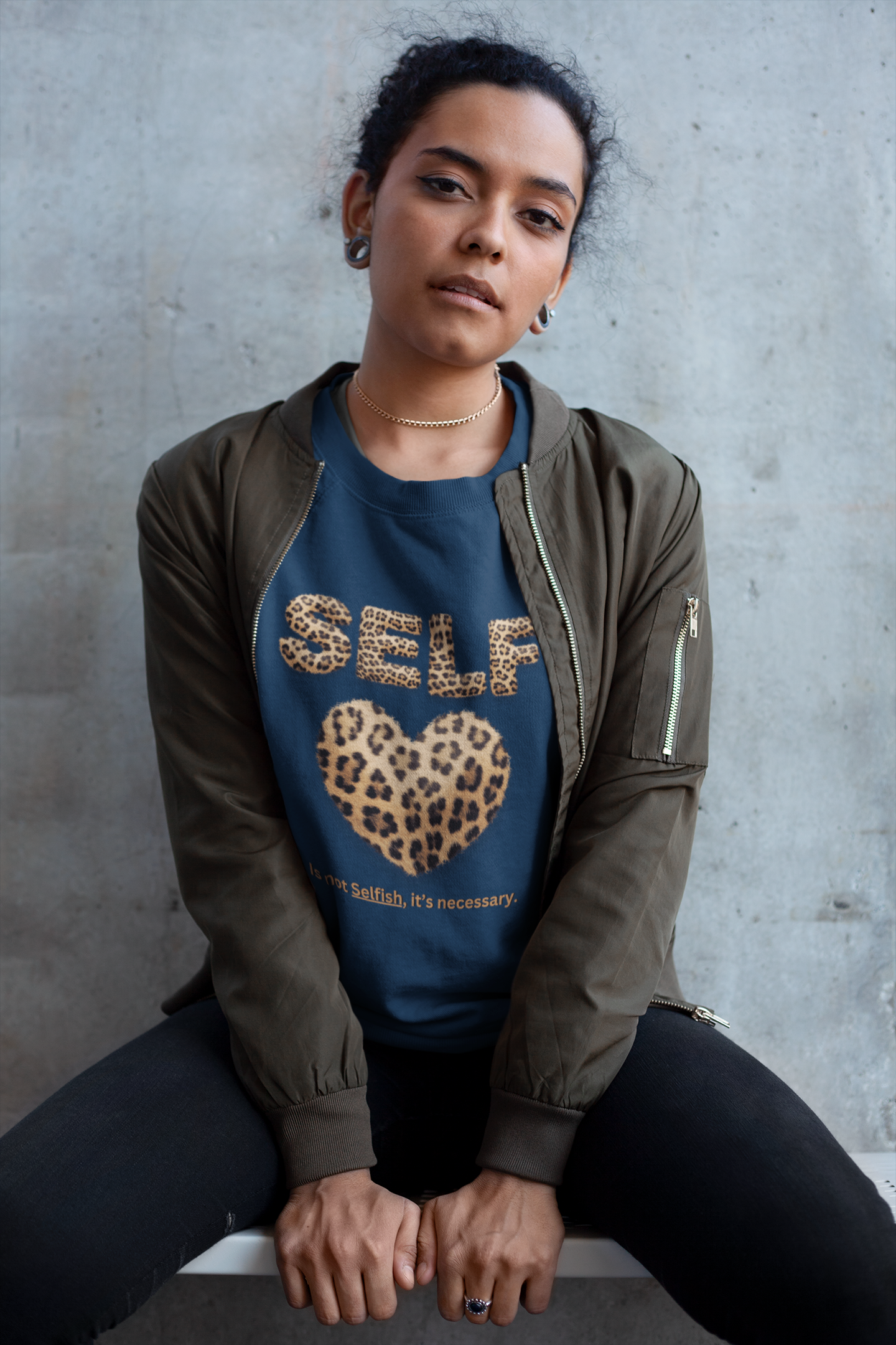 "Self-Love is not Selfish" Unisex Midweight Soft style Fleece Crewneck Sweatshirt product thumbnail image