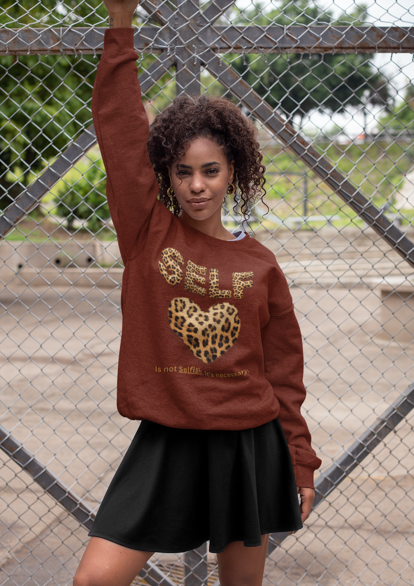 "Self-Love is not Selfish" Unisex Midweight Soft style Fleece Crewneck Sweatshirt product thumbnail image