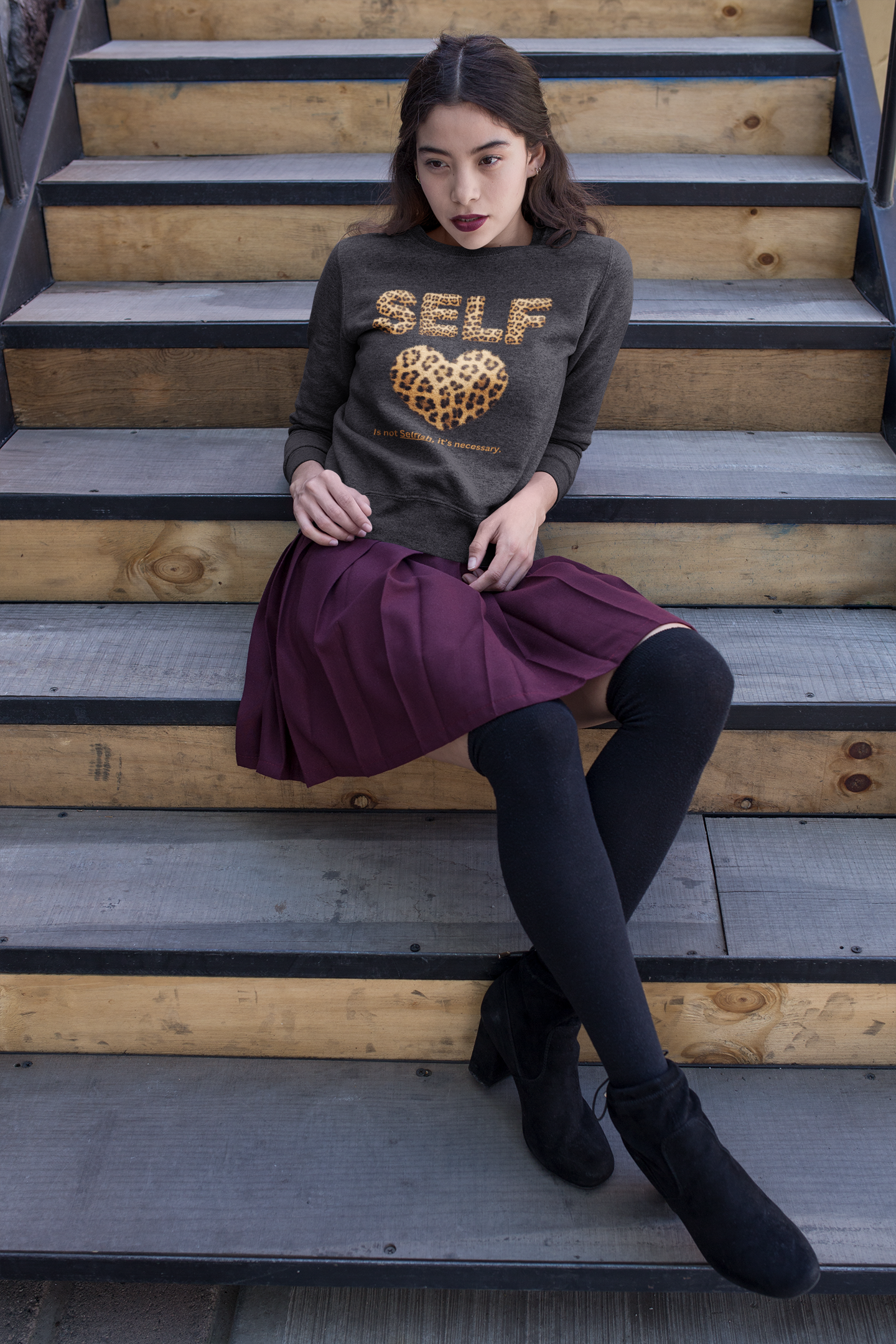 "Self-Love is not Selfish" Unisex Midweight Soft style Fleece Crewneck Sweatshirt product thumbnail image