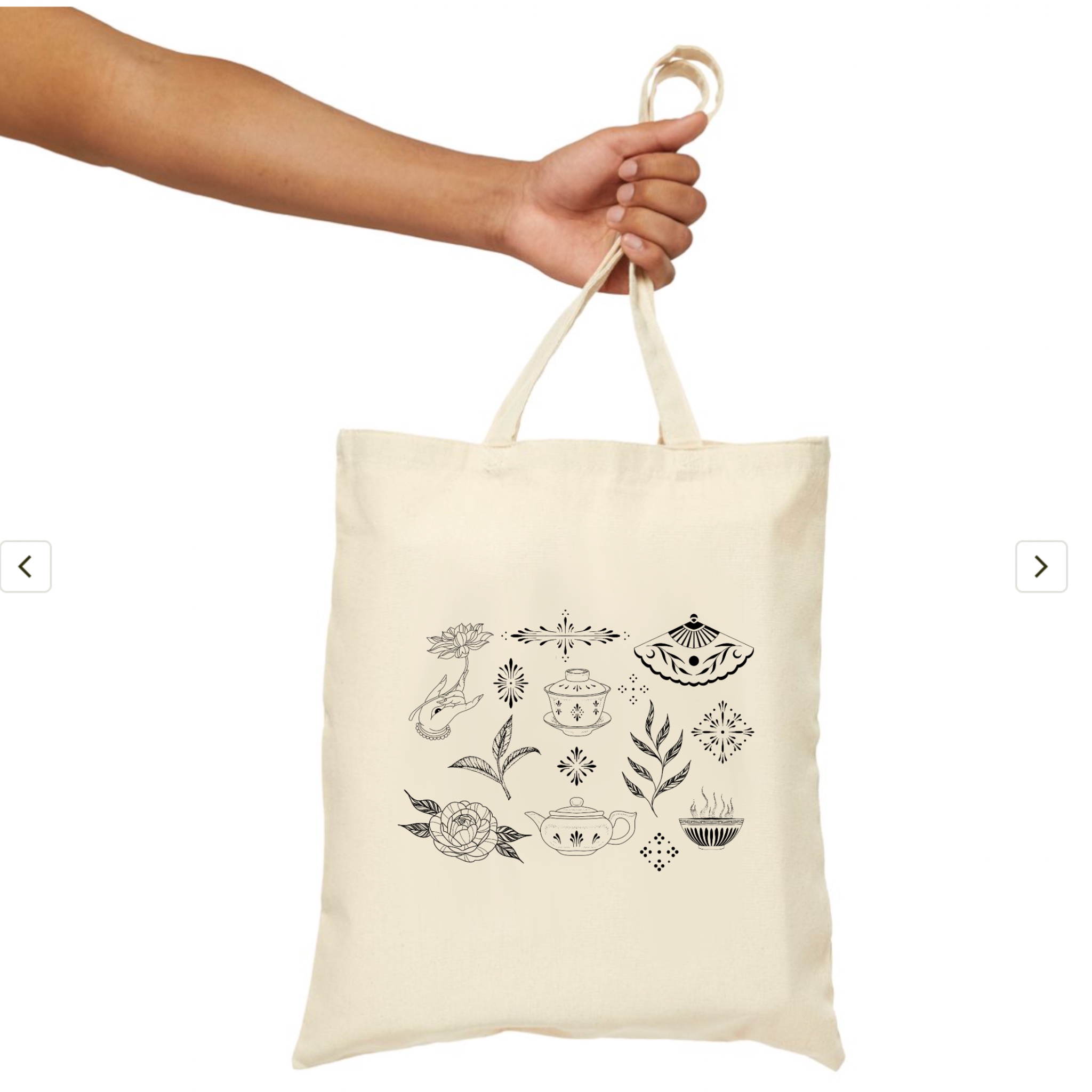 Tea time Cotton Canvas Tote Bag product thumbnail image Tea time Cotton Canvas Tote Bag product thumbnail image