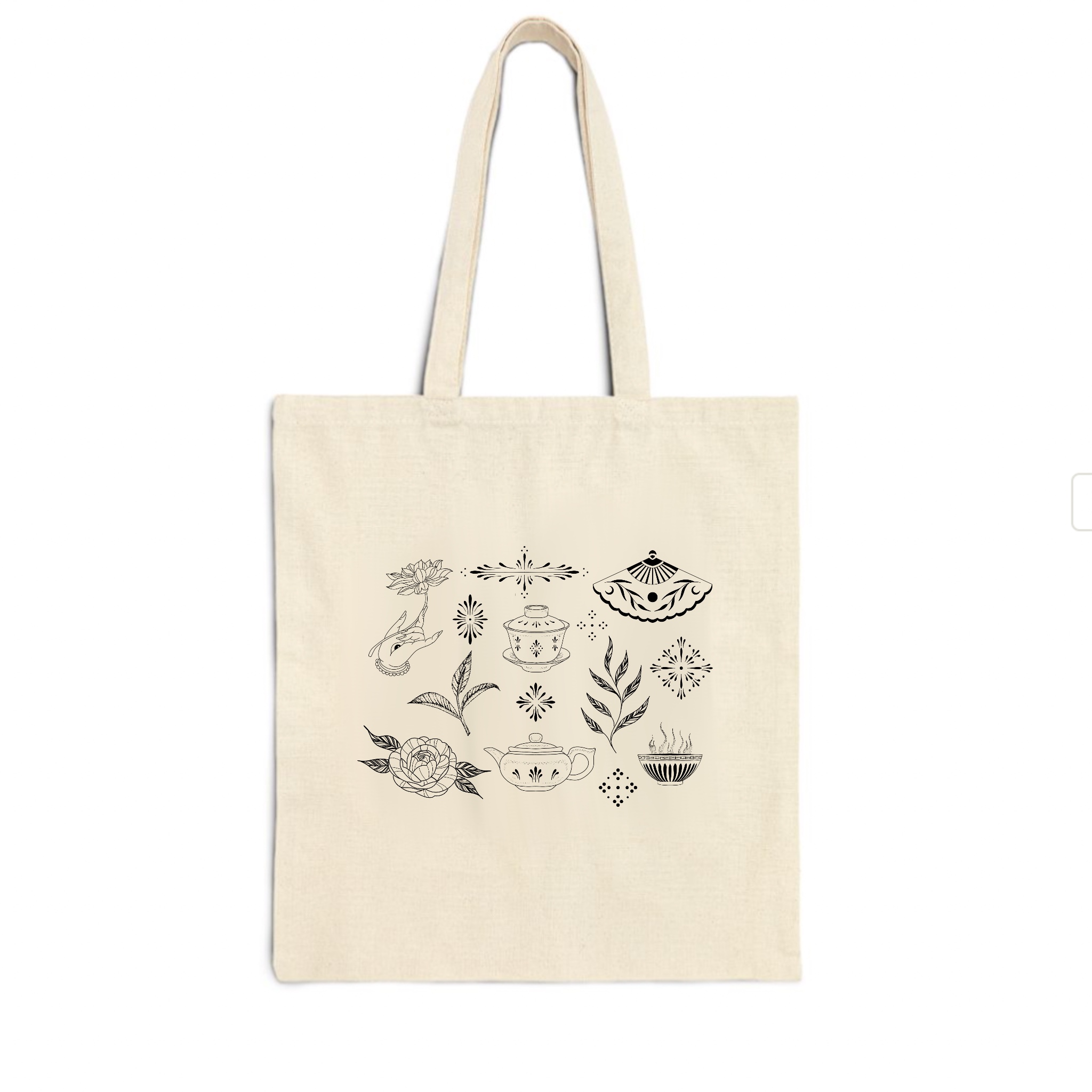 Tea time Cotton Canvas Tote Bag product thumbnail image Tea time Cotton Canvas Tote Bag product thumbnail image