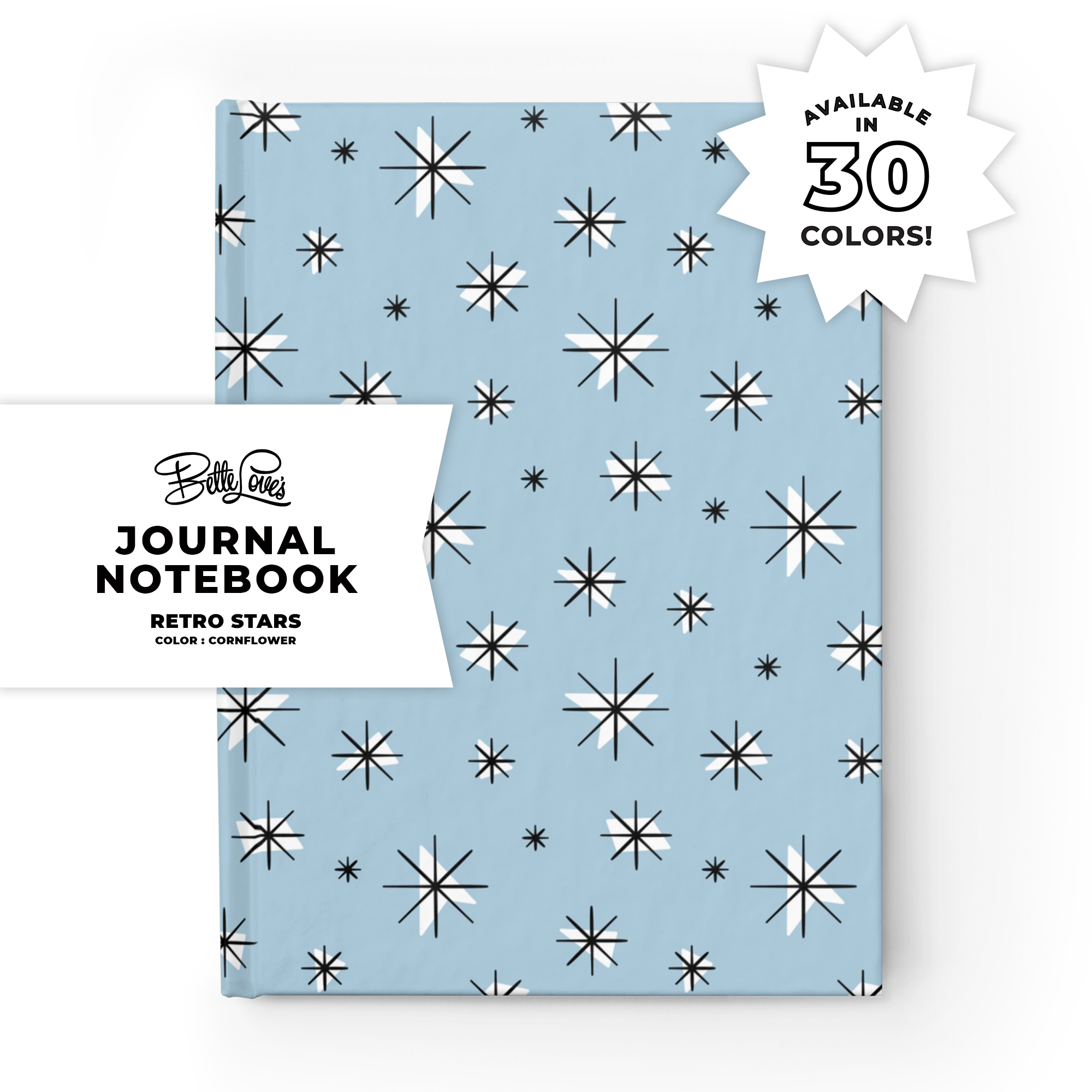 Retro Stars Journal in Cornflower product thumbnail image Retro Stars Journal in Cornflower product thumbnail image