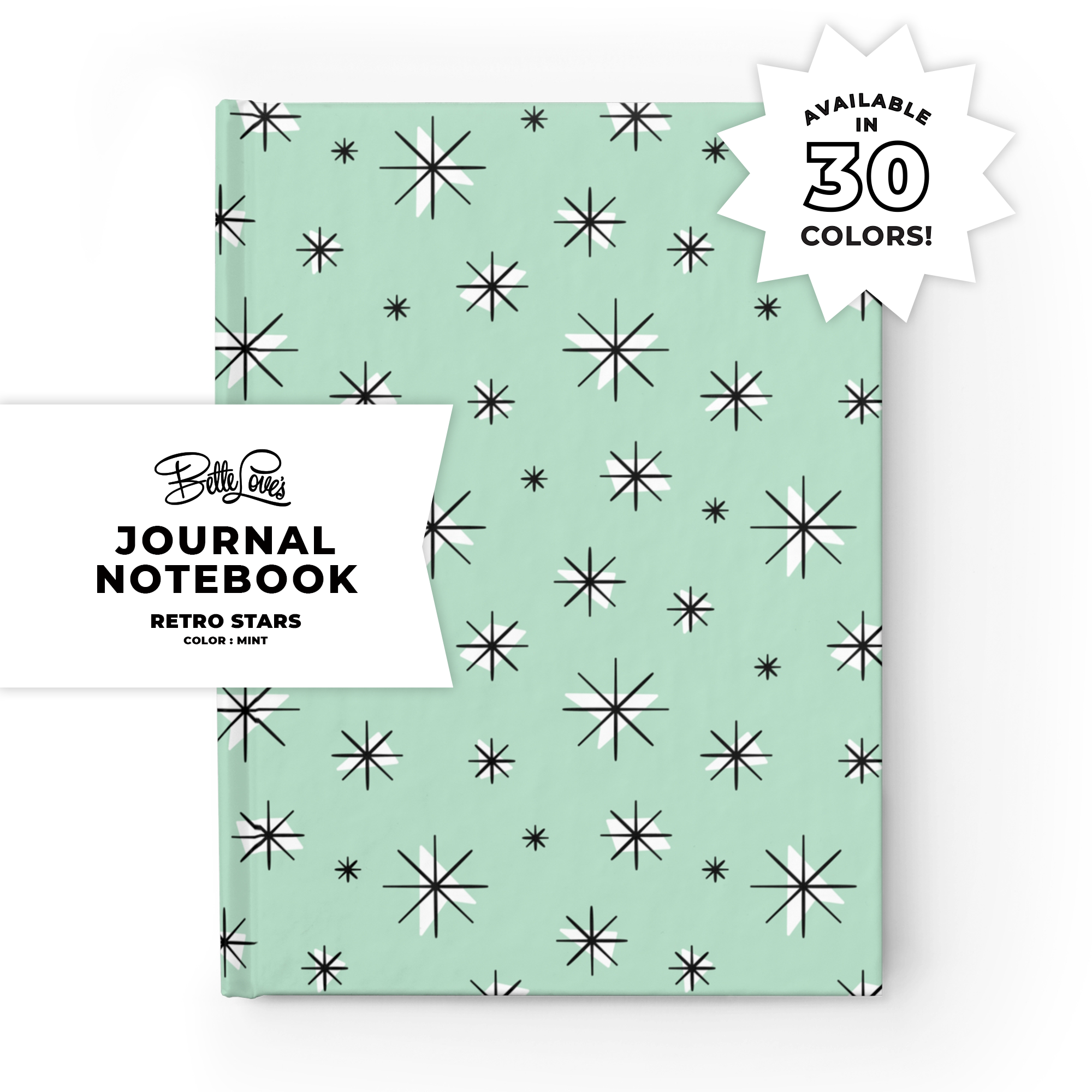 Retro Stars Journal in Mint product thumbnail image Retro Stars Journal in Mint product thumbnail image