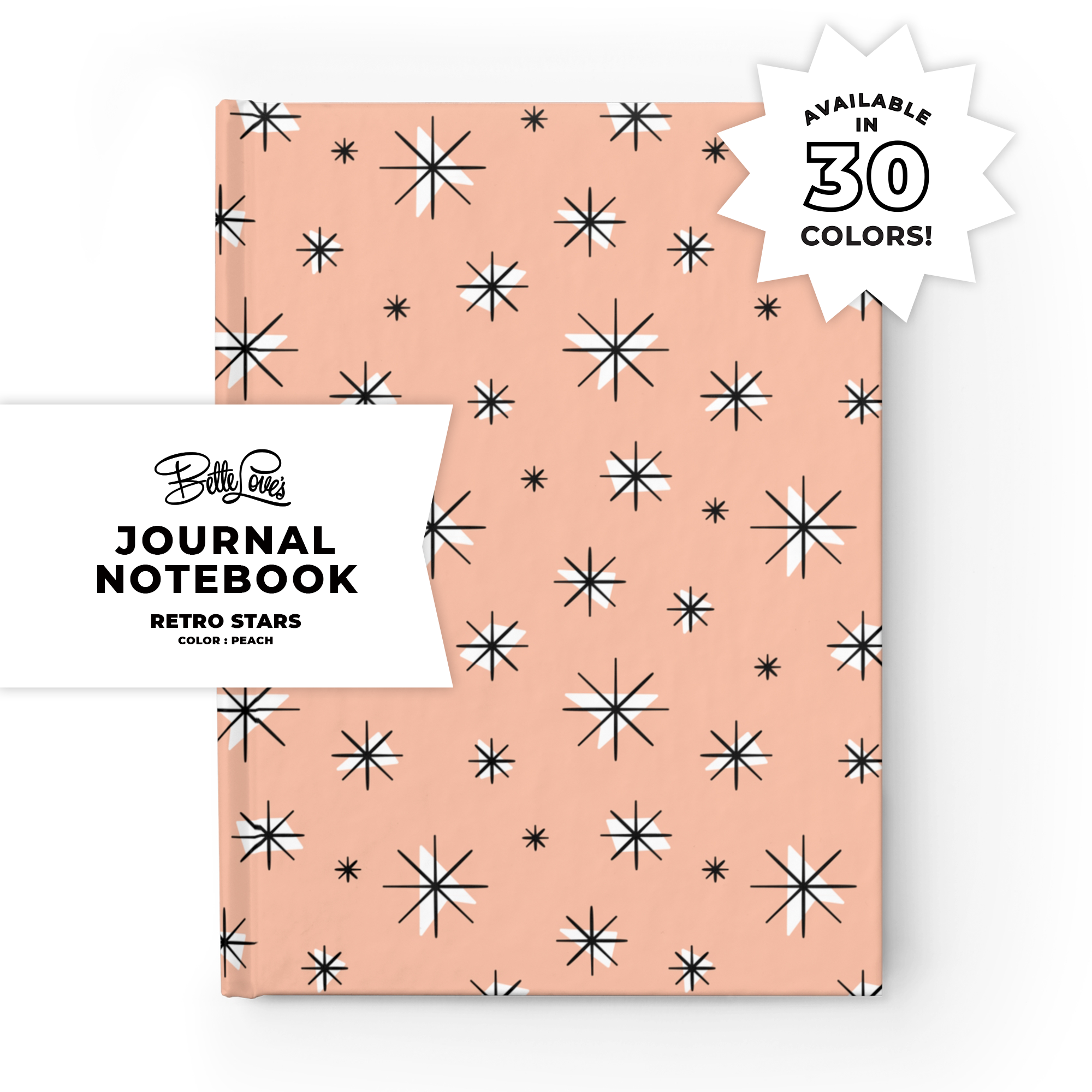 Retro Stars Journal in Peach product thumbnail image Retro Stars Journal in Peach product thumbnail image