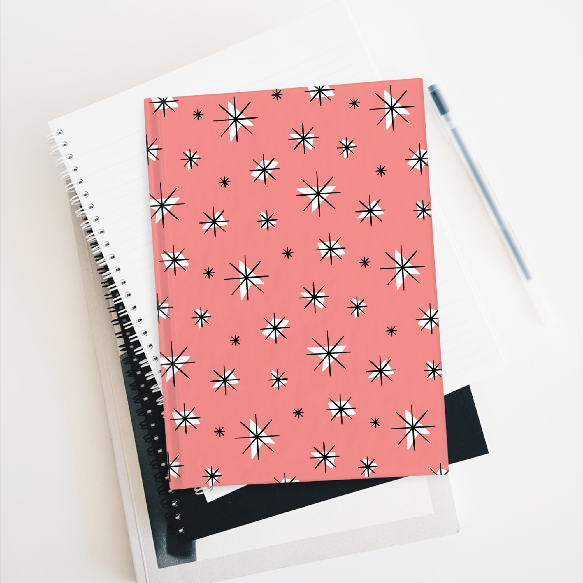 Retro Stars Journal in Coral product thumbnail image Retro Stars Journal in Coral product thumbnail image