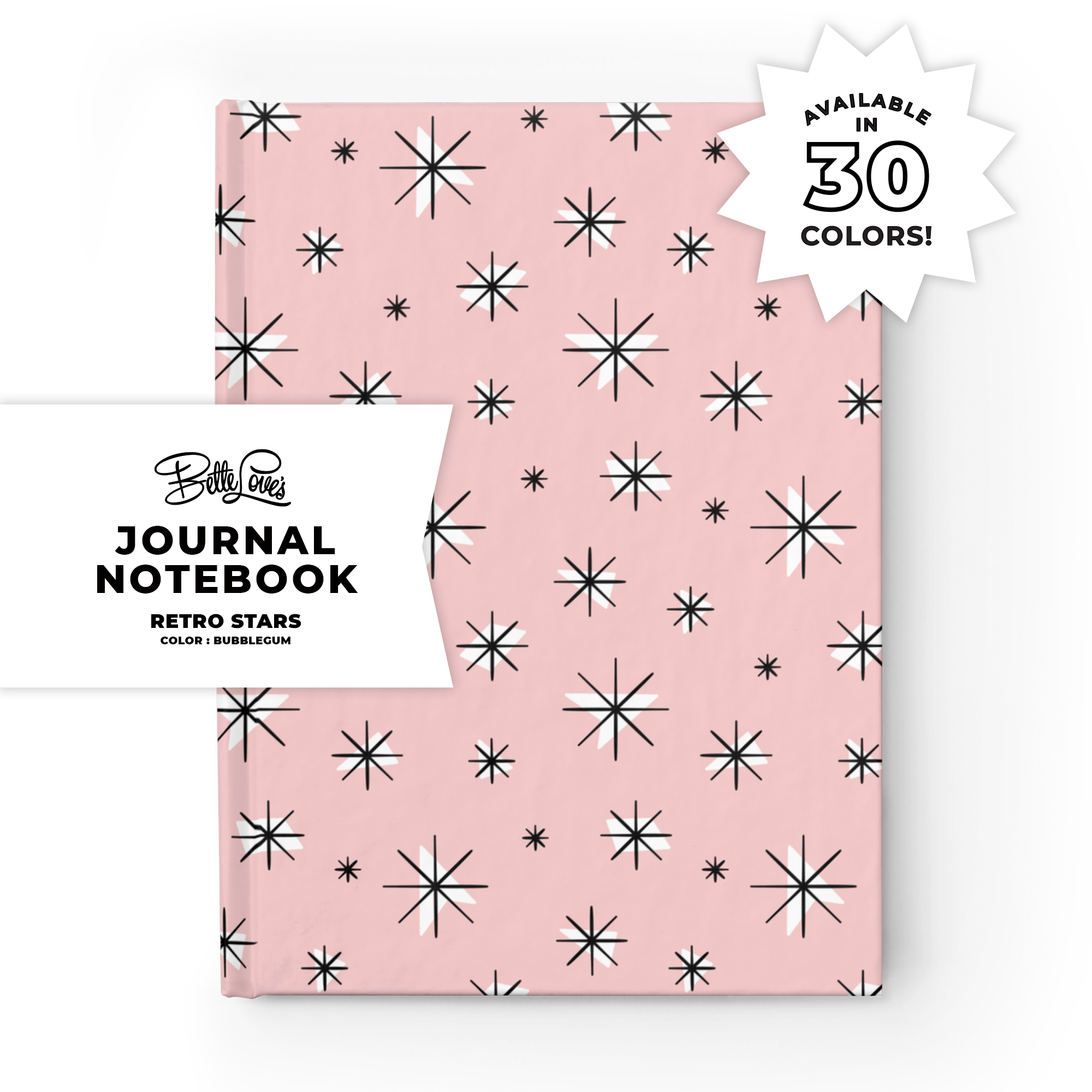 Retro Stars Journal in Bubblegum