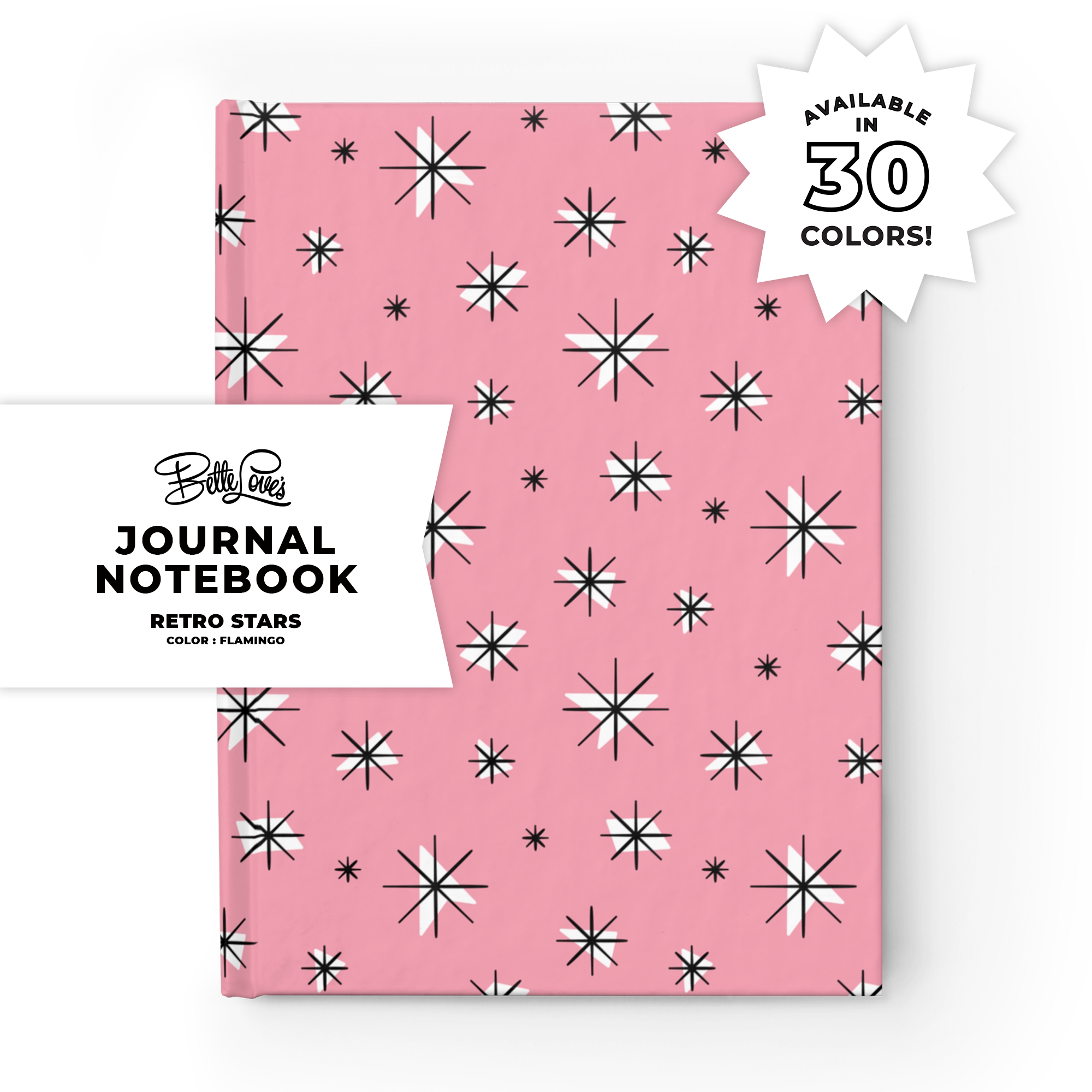 Retro Stars Journal in Flamingo product thumbnail image Retro Stars Journal in Flamingo product thumbnail image