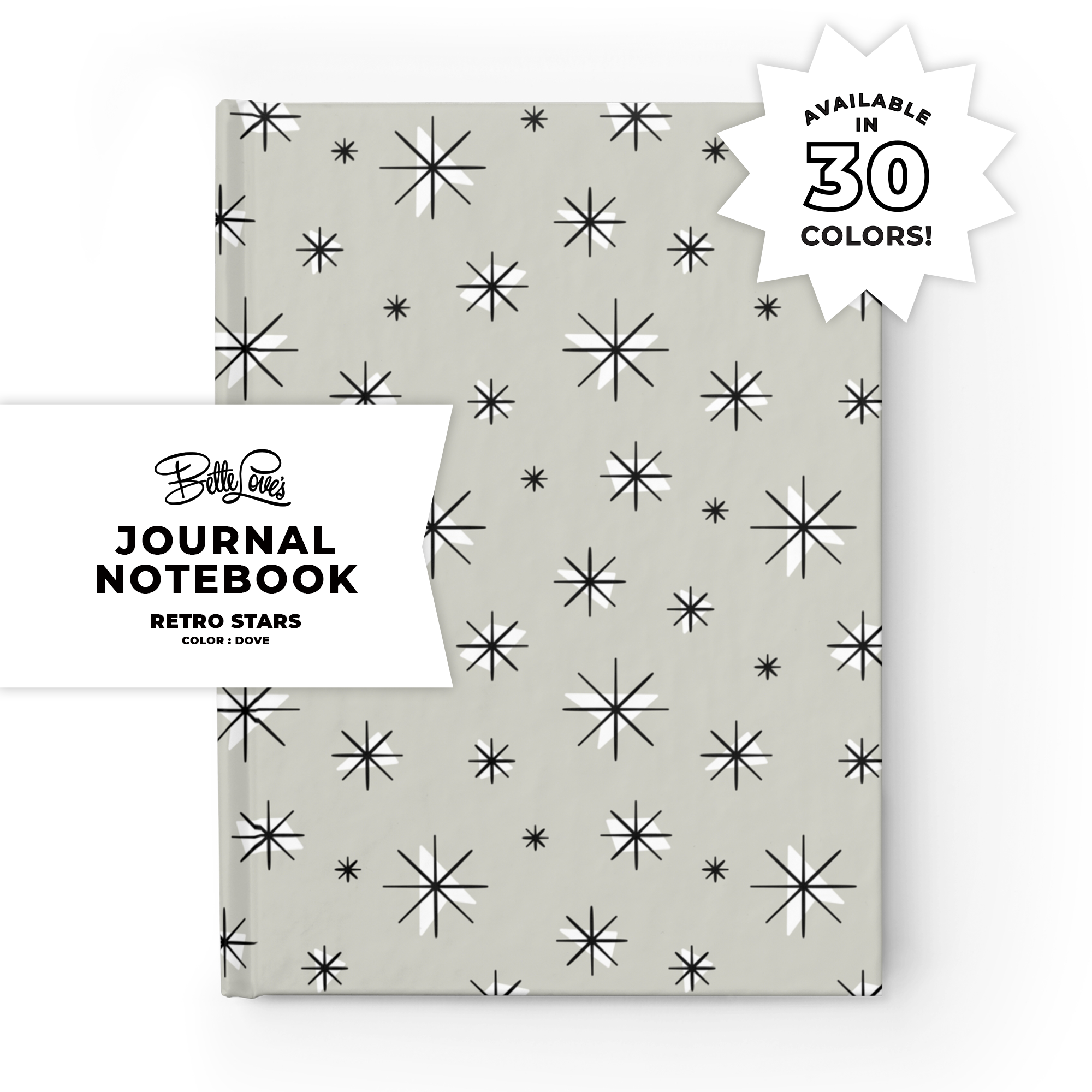 Retro Stars Journal in Dove