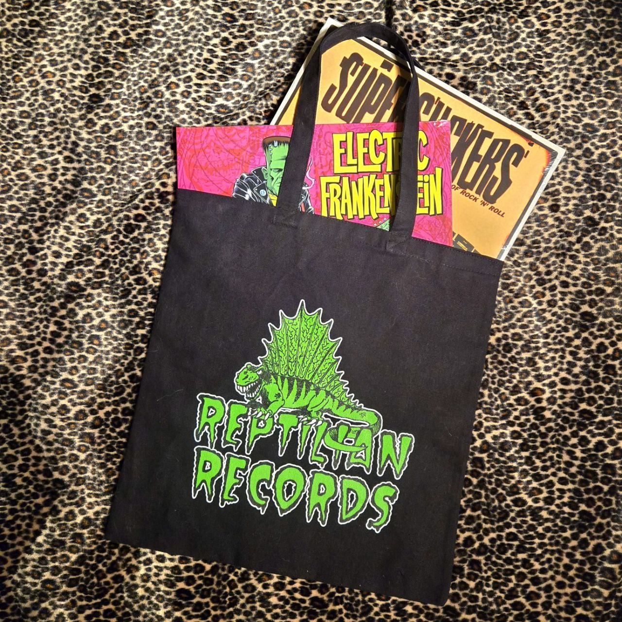 REPTILIAN RECORDS Two Sided Canvas Tote/Record Bag product thumbnail image REPTILIAN RECORDS Two Sided Canvas Tote/Record Bag product thumbnail image