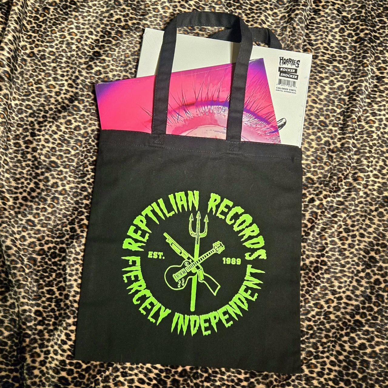 FIERCELY INDEPENDENT Two Sided Canvas Tote/Record Bag FIERCELY INDEPENDENT Two Sided Canvas Tote/Record Bag