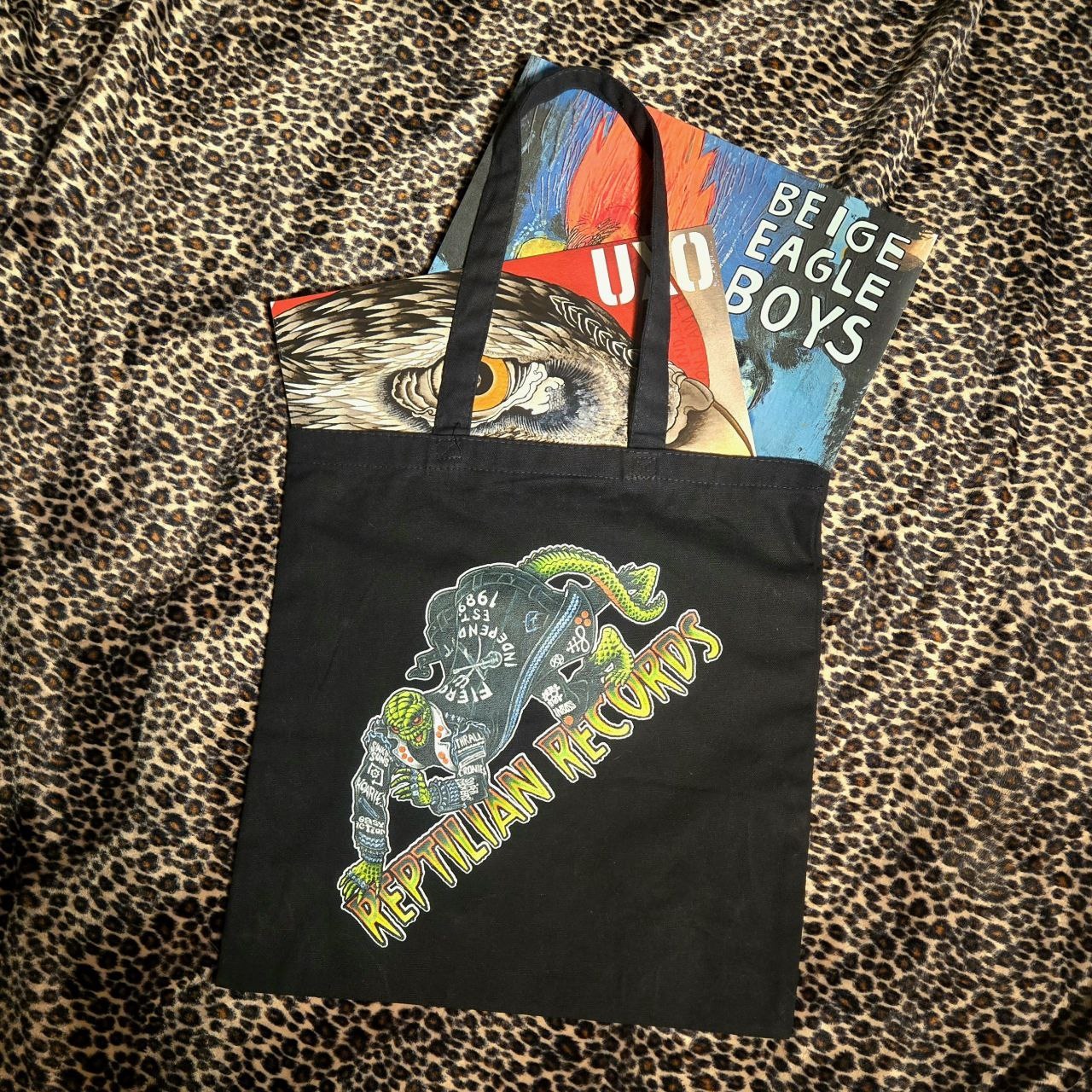 LIZARD PUNK Two Sided Canvas Tote/Record Bag LIZARD PUNK Two Sided Canvas Tote/Record Bag