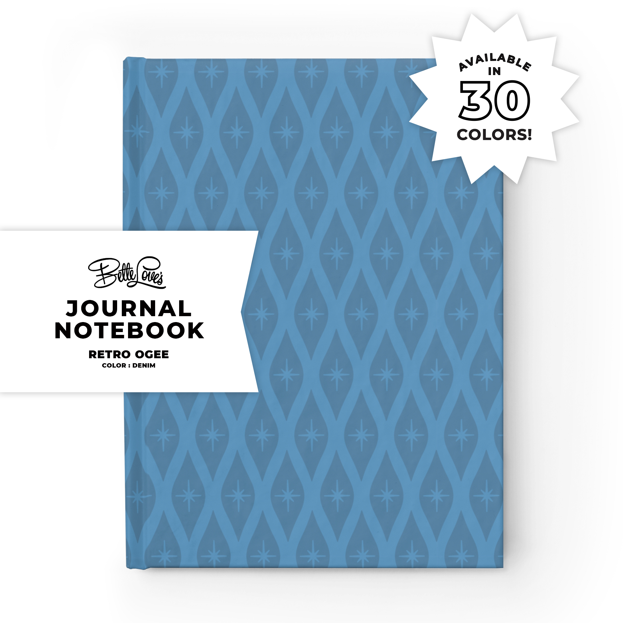 Retro Ogee Journal in Denim Duotone