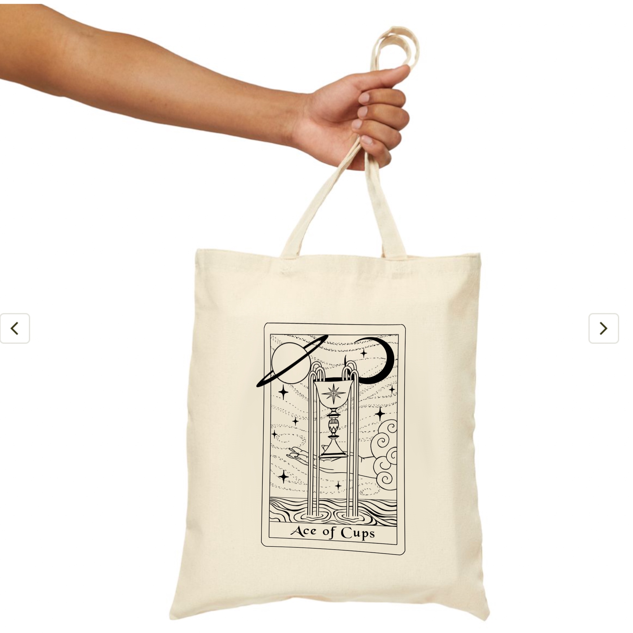 Ace of Cups Cotton Canvas Tote Bag product thumbnail image Ace of Cups Cotton Canvas Tote Bag product thumbnail image