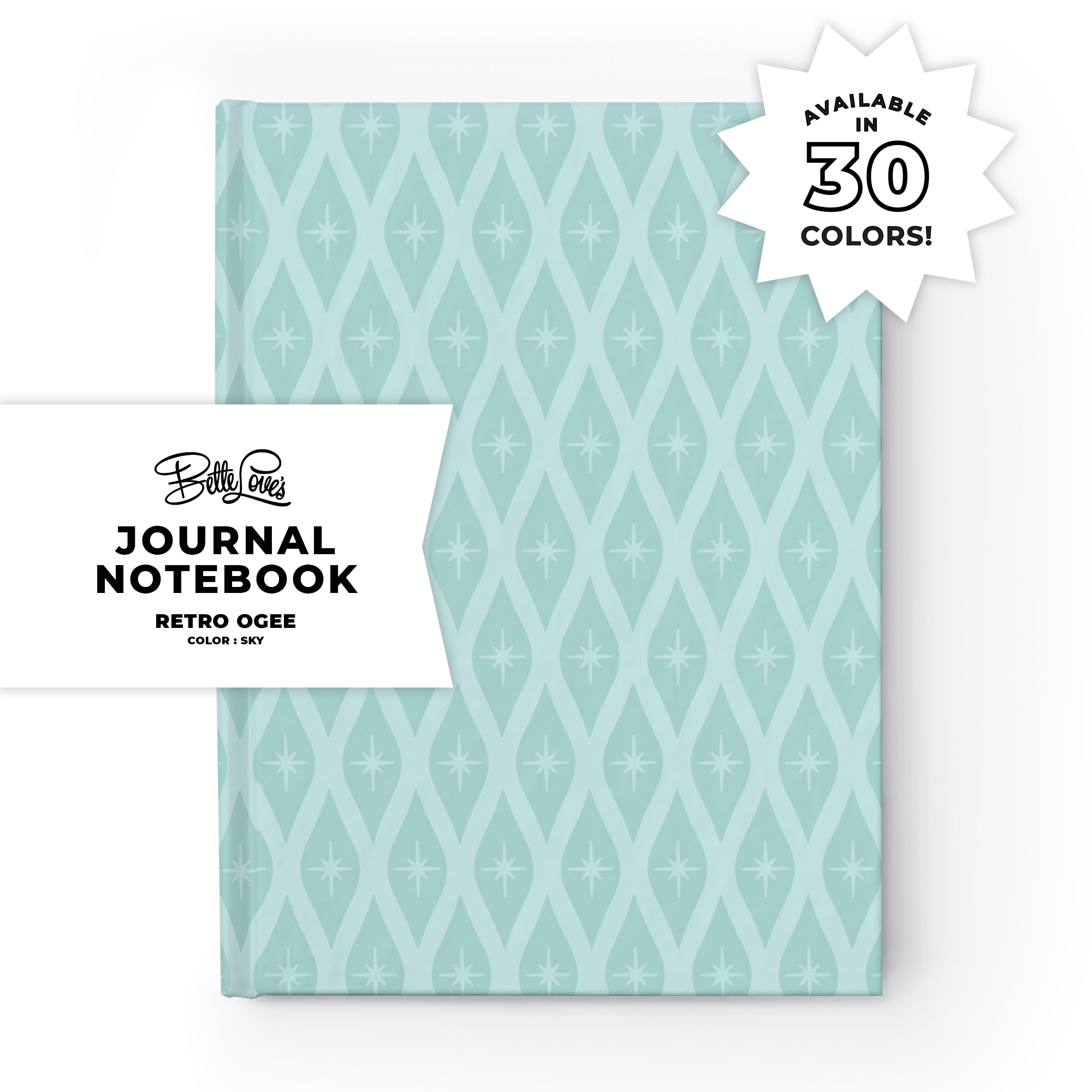 Retro Ogee Journal in Sky Duotone