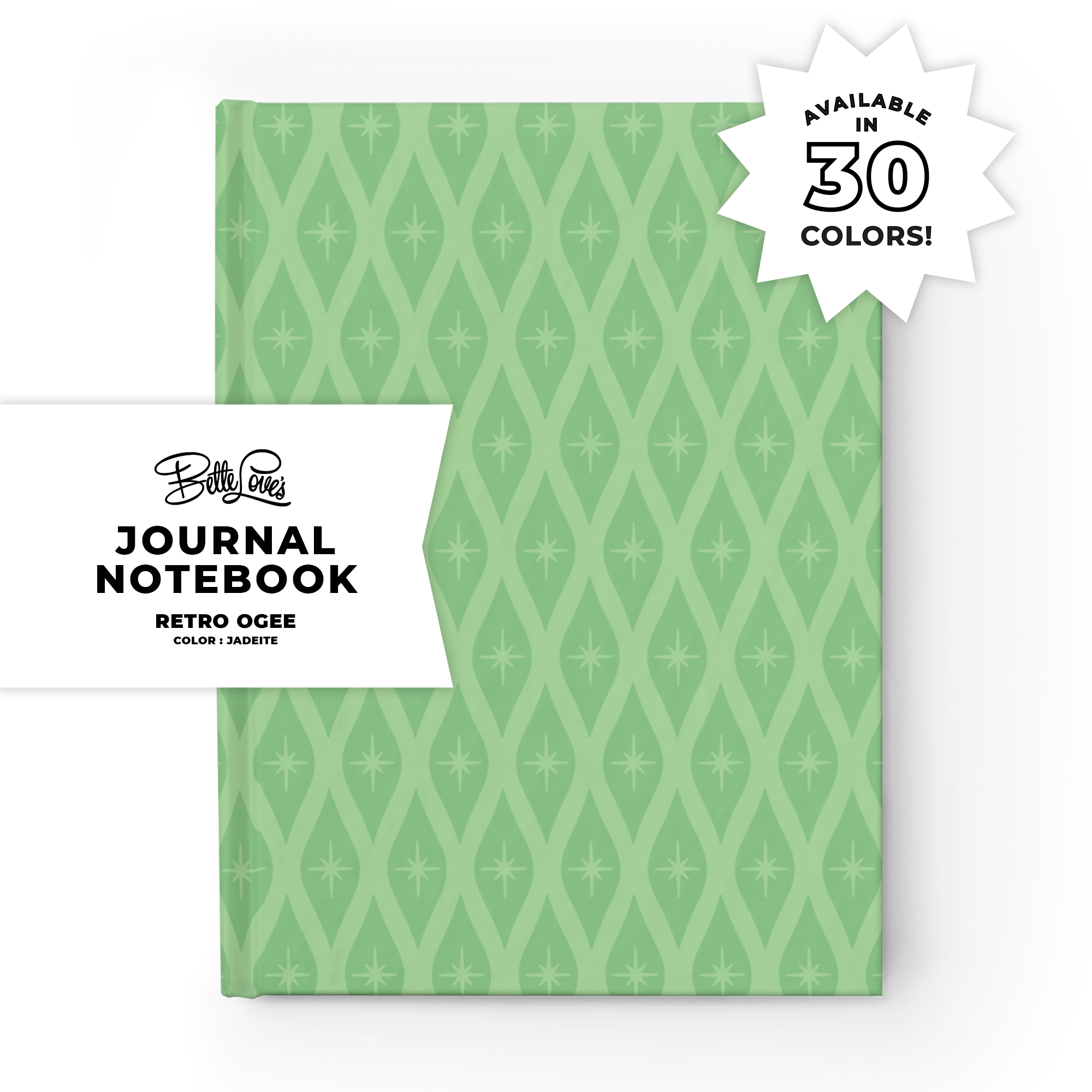 Retro Ogee Journal in Jadeite Duotone