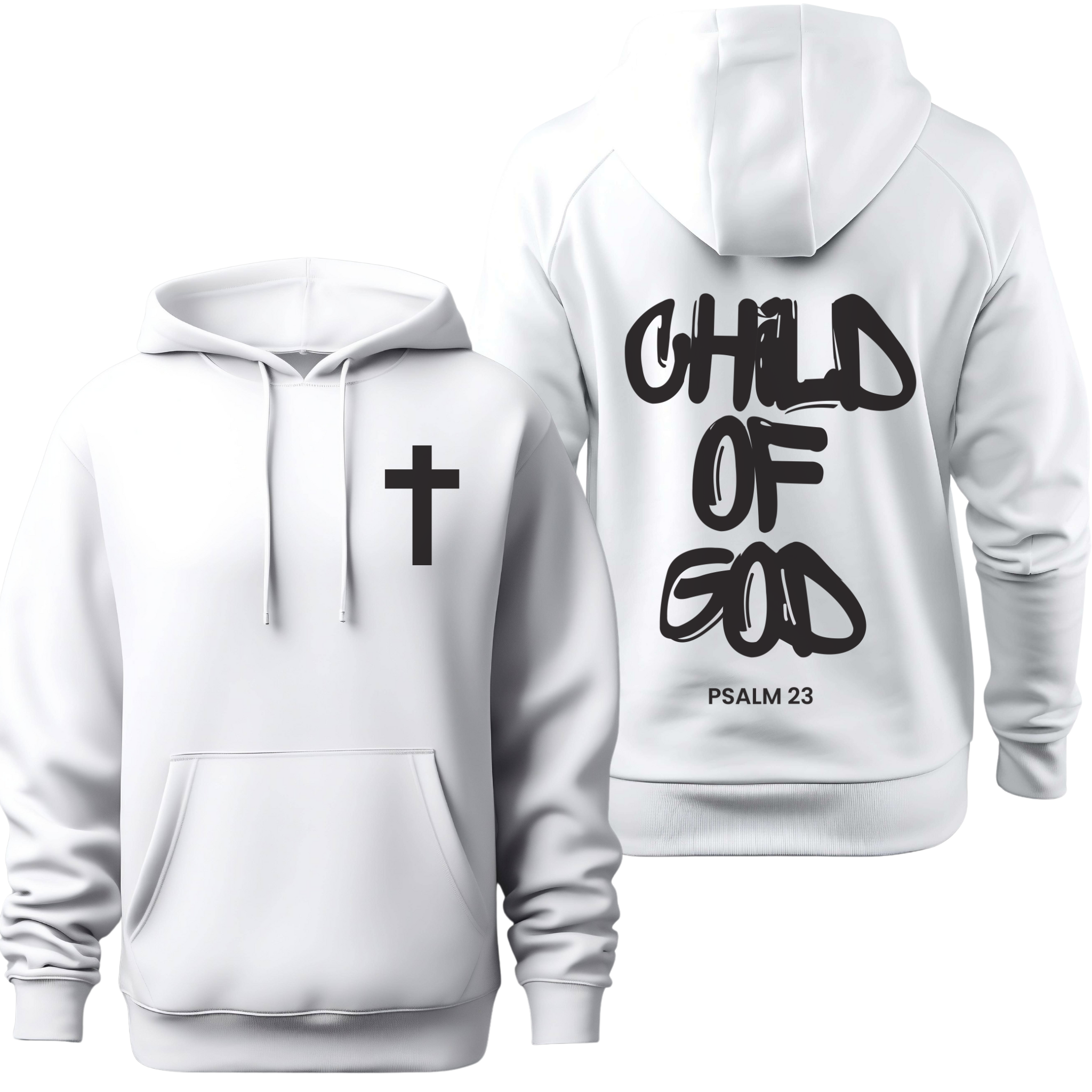 Psalm 23 Child Of God Hoodie, Celestial Faith-Based Apparel, Christian Gift, Unisex Hooded Sweatshirt