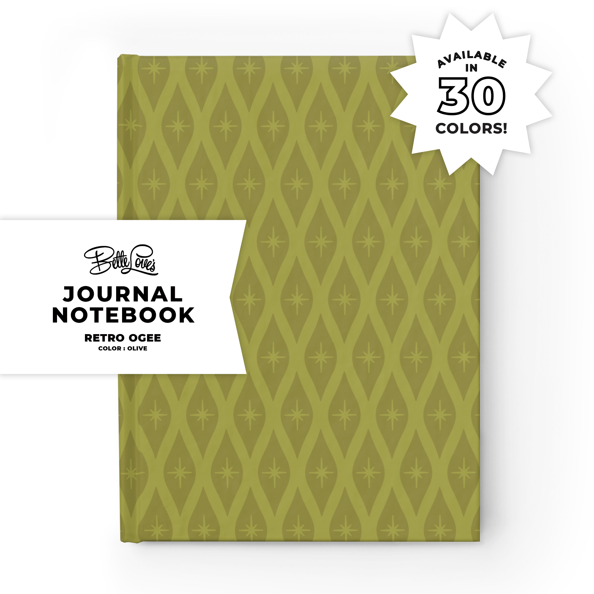 Retro Ogee Journal in Olive Duotone Retro Ogee Journal in Olive Duotone