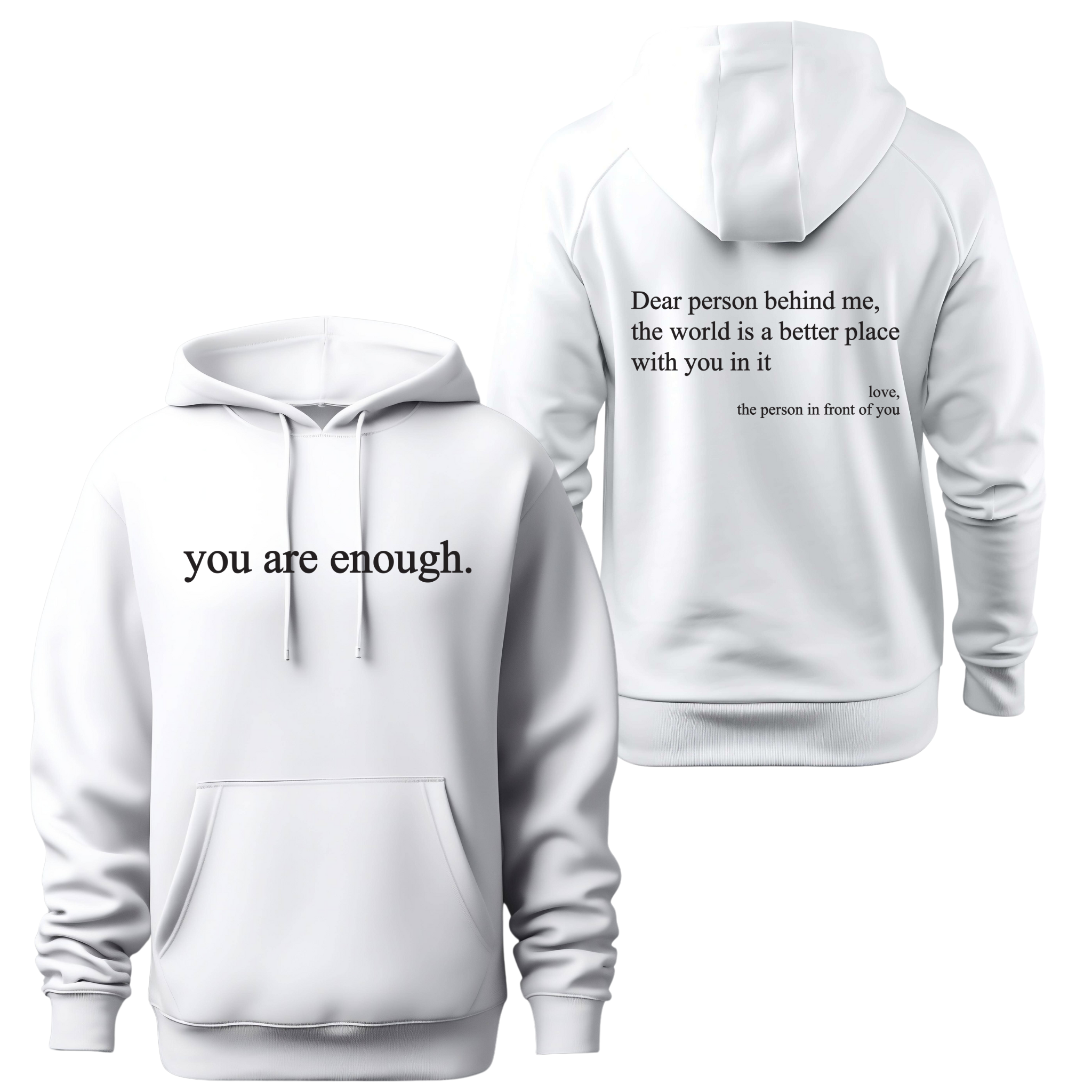 You Are Enough Unisex Hoodie, Inspirational Sweatshirt, Positive Vibes Jumper, Self-Love Pullover, Motivational Clothing, Cozy Hooded Sweater product thumbnail image You Are Enough Unisex Hoodie, Inspirational Sweatshirt, Positive Vibes Jumper, Self-Love Pullover, Motivational Clothing, Cozy Hooded Sweater product thumbnail image