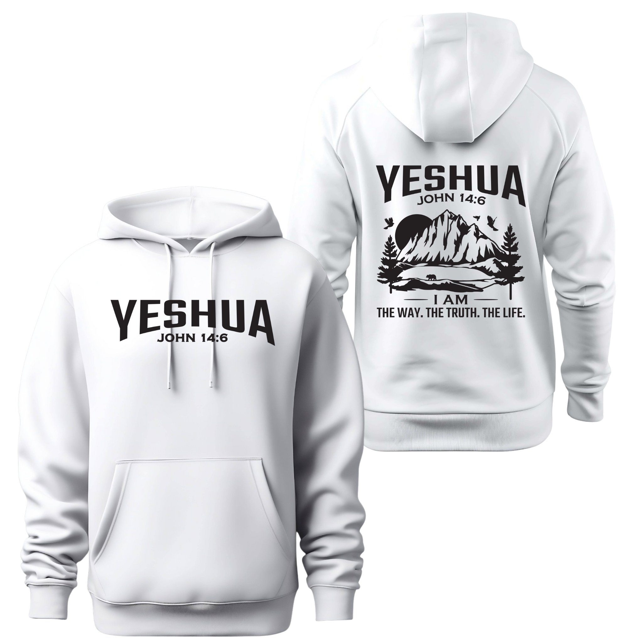 YESHUA Bible Verse John 14:6 Heavy Blend Hooded Sweatshirt, Unisex Hoodie, Christian Sweatshirt, Religious Apparel, Inspirational Clothing