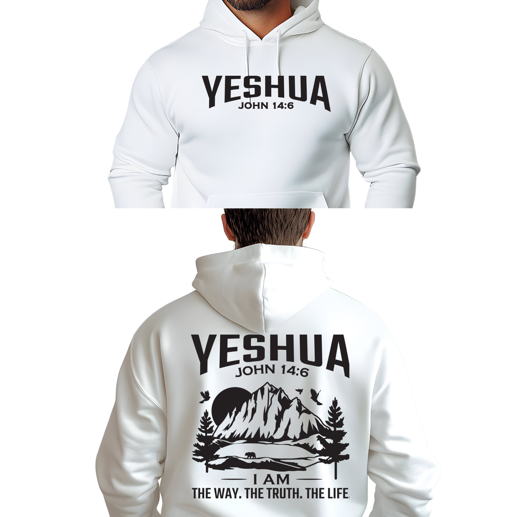 YESHUA Bible Verse John 14:6 Heavy Blend Hooded Sweatshirt, Unisex Hoodie, Christian Sweatshirt, Religious Apparel, Inspirational Clothing product thumbnail image YESHUA Bible Verse John 14:6 Heavy Blend Hooded Sweatshirt, Unisex Hoodie, Christian Sweatshirt, Religious Apparel, Inspirational Clothing product thumbnail image
