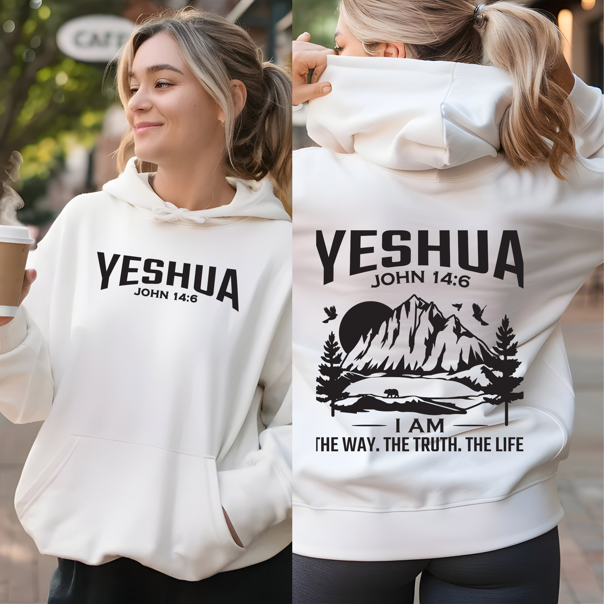 YESHUA Bible Verse John 14:6 Heavy Blend Hooded Sweatshirt, Unisex Hoodie, Christian Sweatshirt, Religious Apparel, Inspirational Clothing product thumbnail image