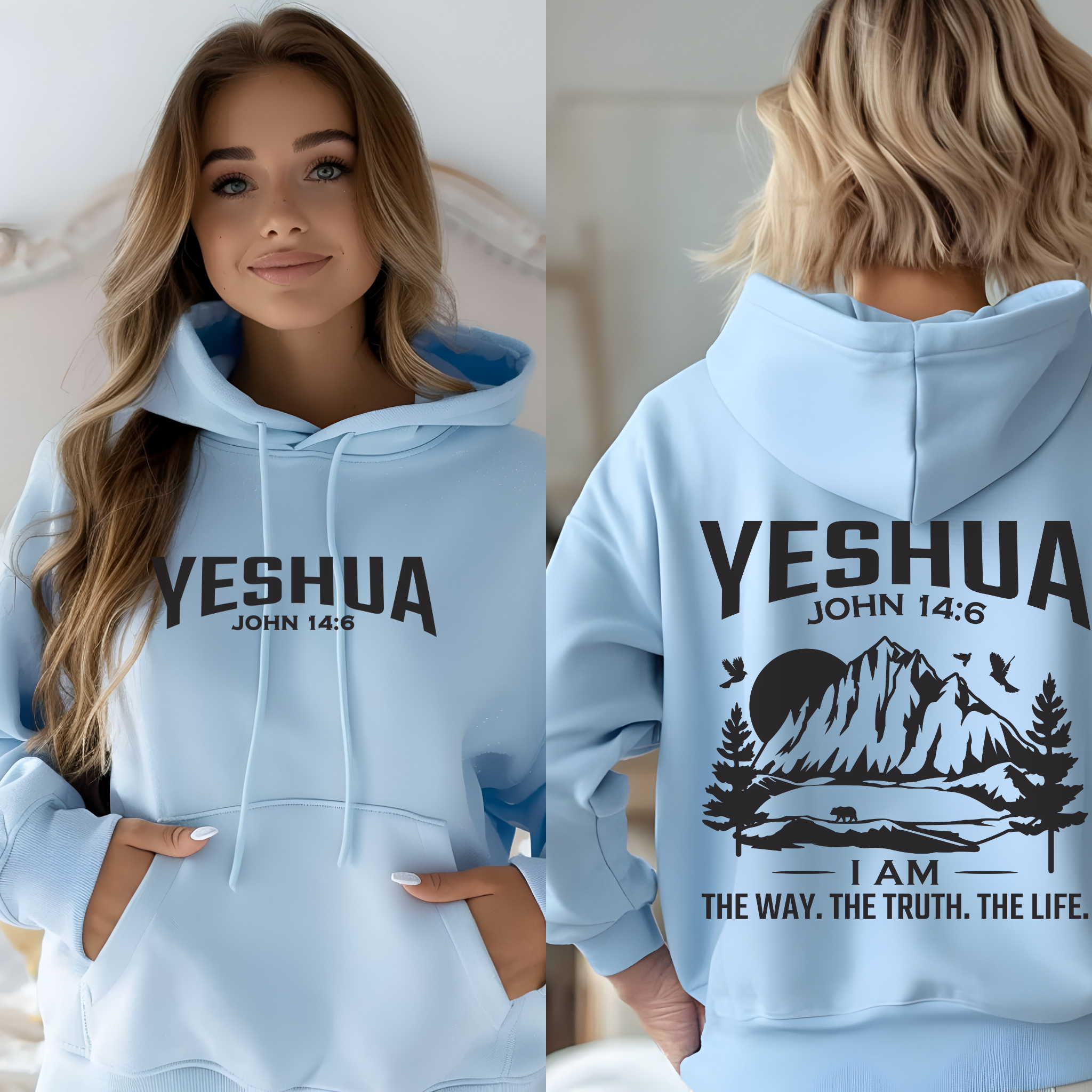 YESHUA Bible Verse John 14:6 Heavy Blend Hooded Sweatshirt, Unisex Hoodie, Christian Sweatshirt, Religious Apparel, Inspirational Clothing product thumbnail image