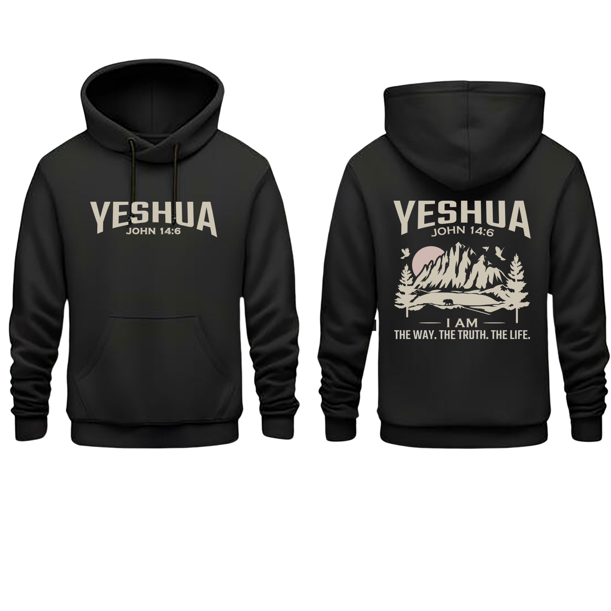 Religious Hoodie, YESHUA, John 14:6 Bible Verse Sweatshirt, Christian Apparel, Unisex Religious Gift, Inspirational Clothing product thumbnail image