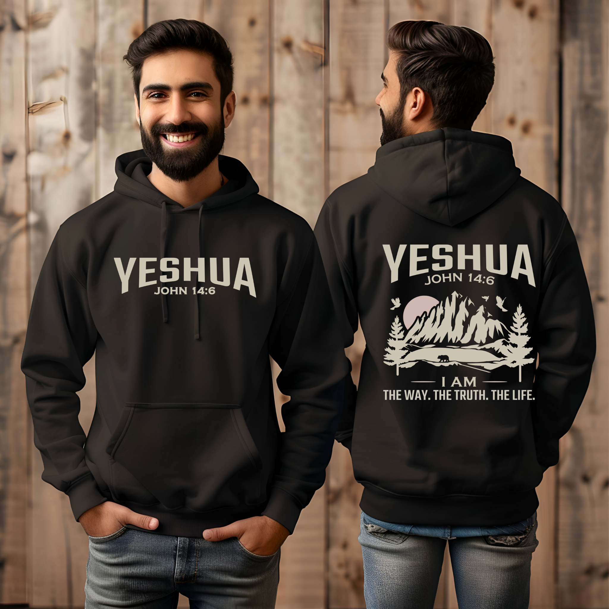 Religious Hoodie, YESHUA, John 14:6 Bible Verse Sweatshirt, Christian Apparel, Unisex Religious Gift, Inspirational Clothing product thumbnail image