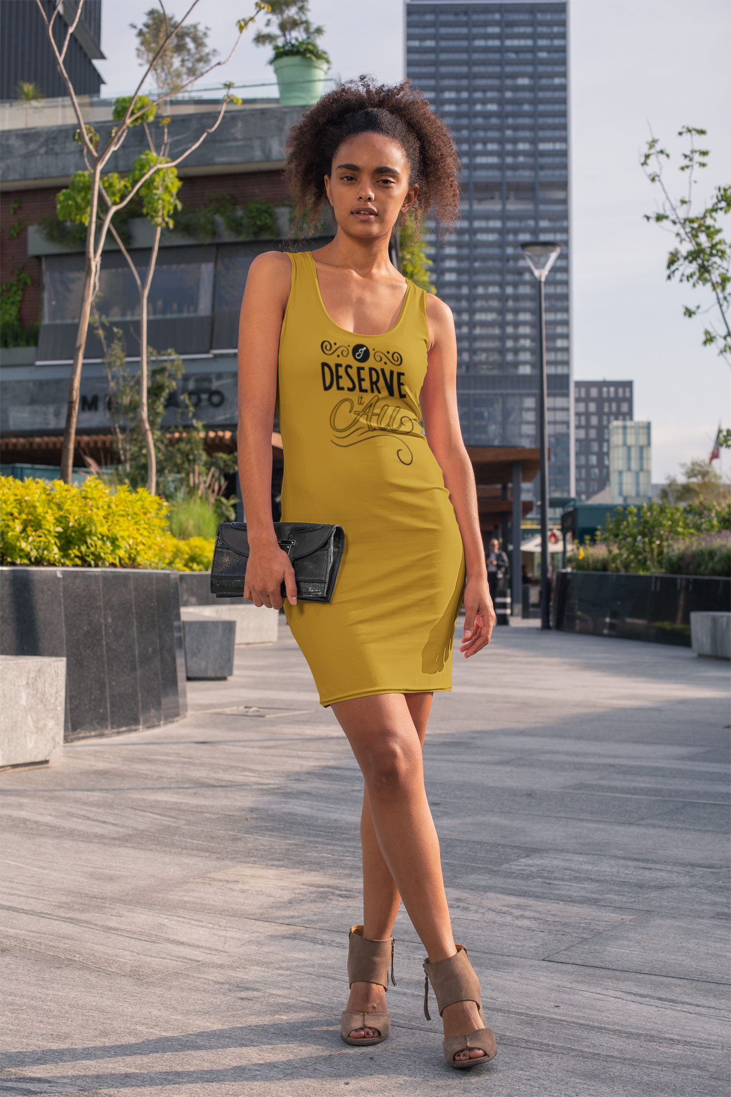I"I Deserve It All" Women's Racerback Dress, Kendrick Lamar Superbowl T-Shirt Dress, Superbowl T-Shirt, Rap, Hip Hop, Compton T-Shirt Dress product thumbnail image