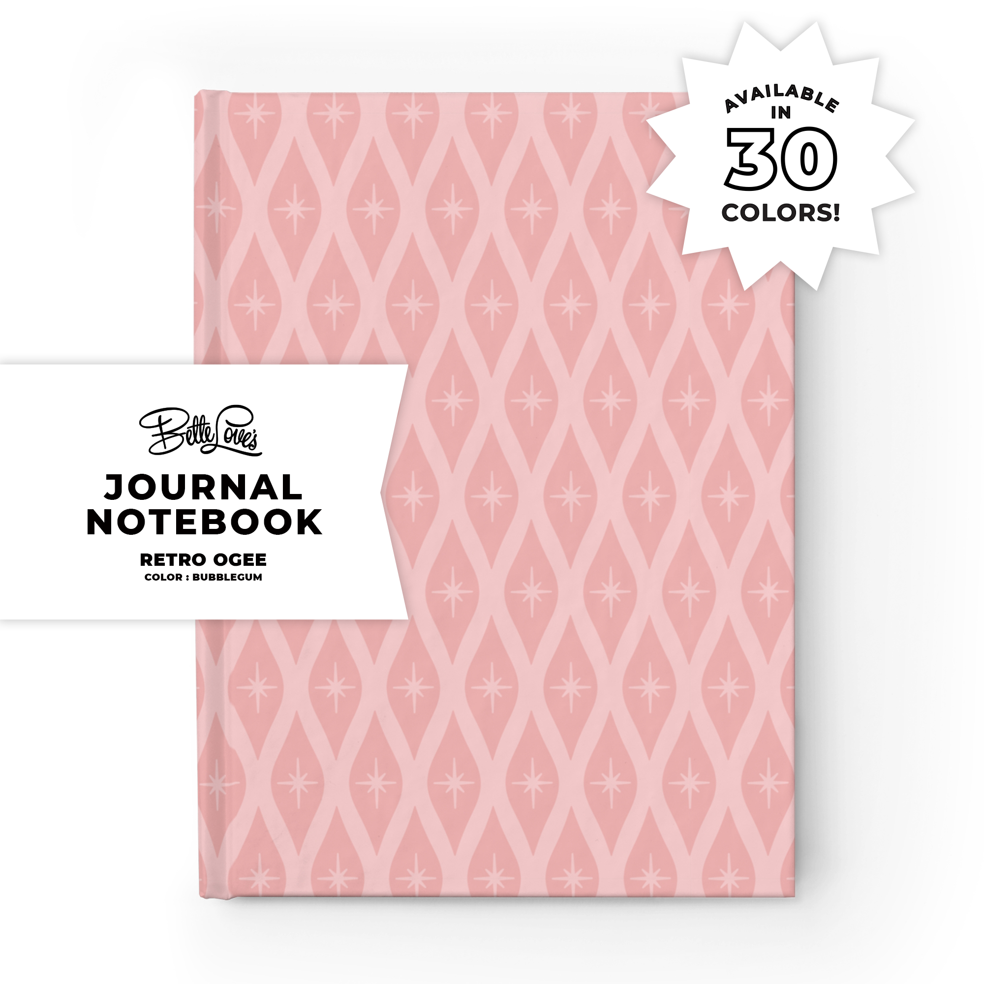 Retro Ogee Journal in Bubblegum Duotone