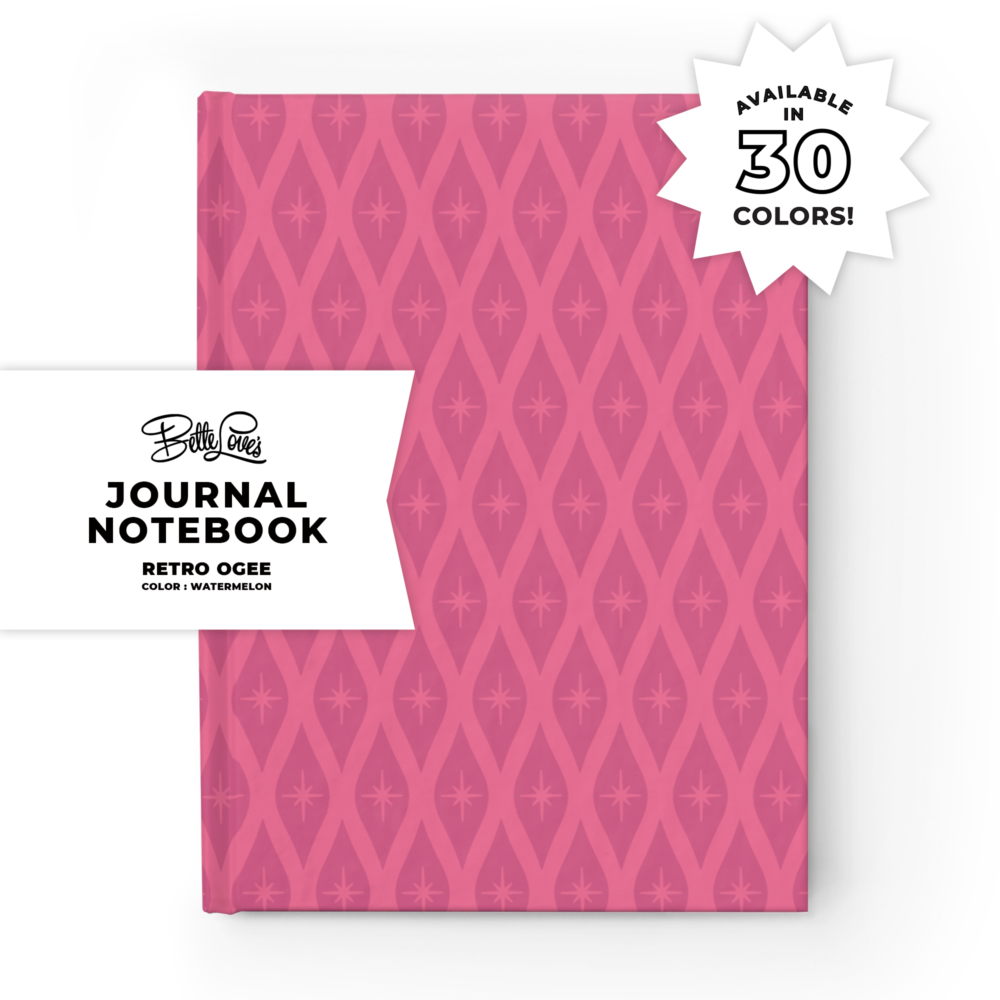 Retro Ogee Journal in Watermelon Duotone