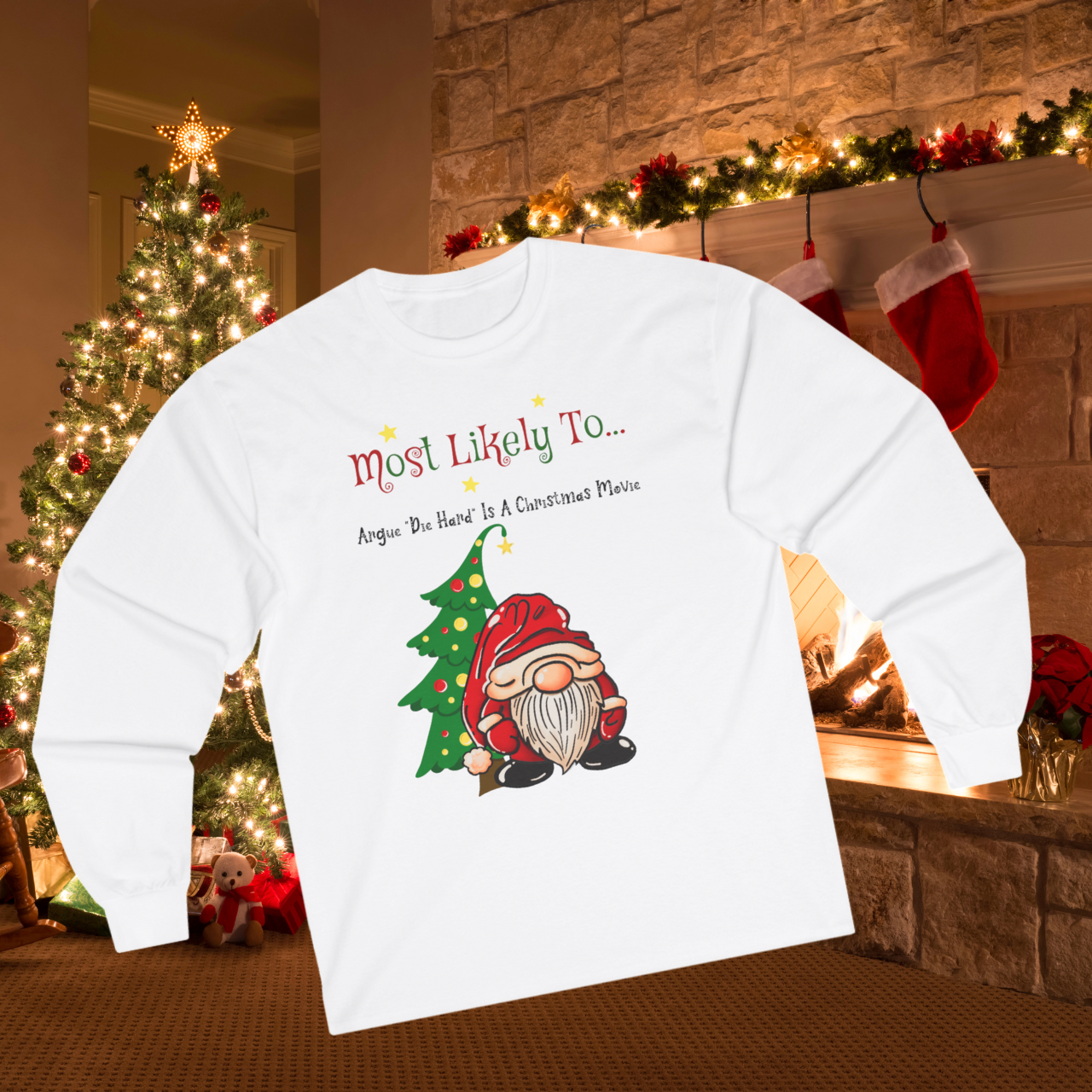"Most Likely to Argue That Die Hard Is a Christmas Movie" Ultra Cotton Long Sleeve T-Shirt – Festive Comfort with a Clever Twist