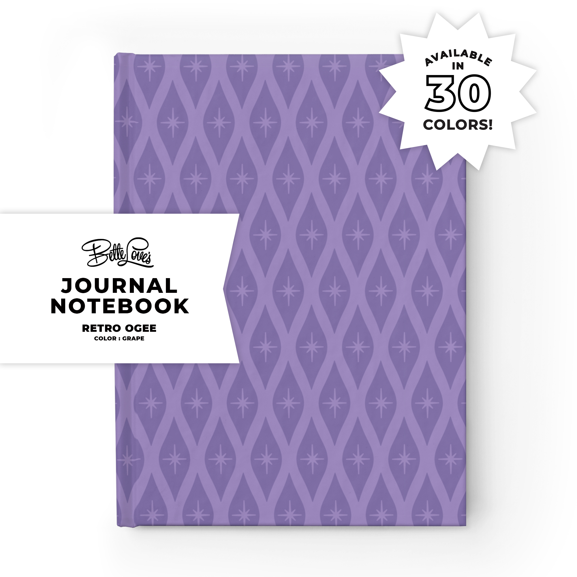 Retro Ogee Journal in Grape Duotone